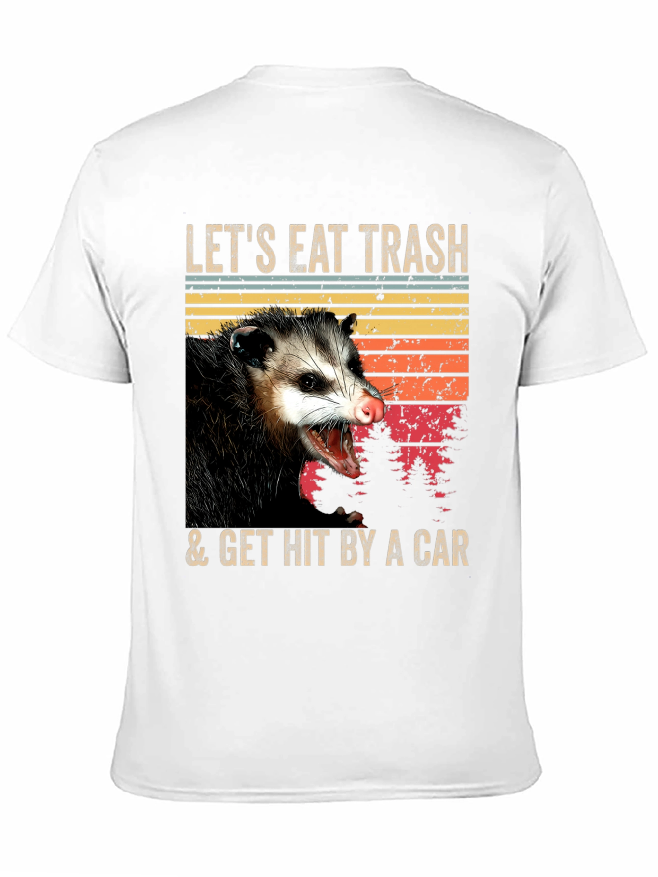 Black Opossum T-Shirt - Eat Trash & Get Hit By A Car - Funny Graphic Tee view 11