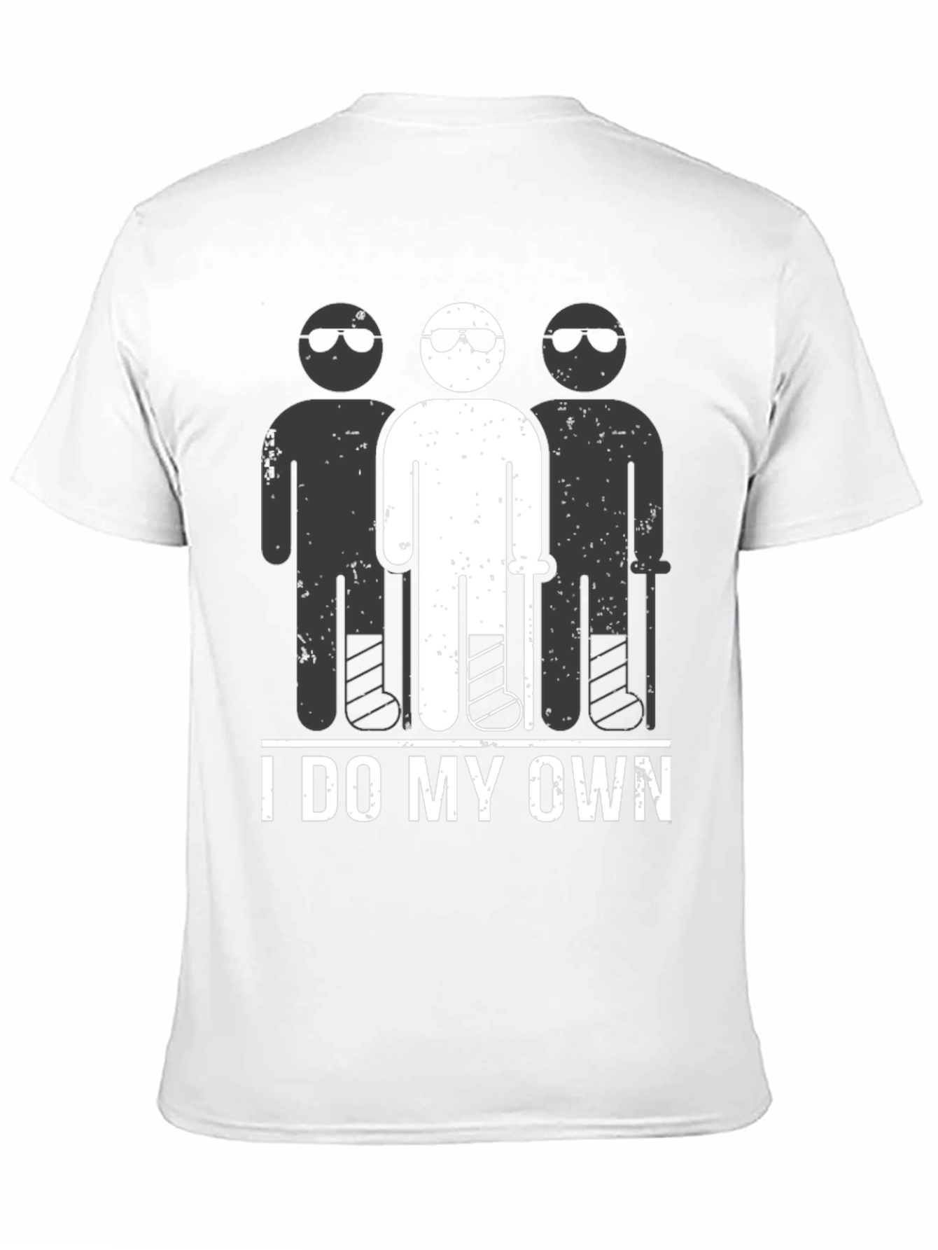 Black I Do My Own Stunts T-Shirt Funny Broken Leg view 11