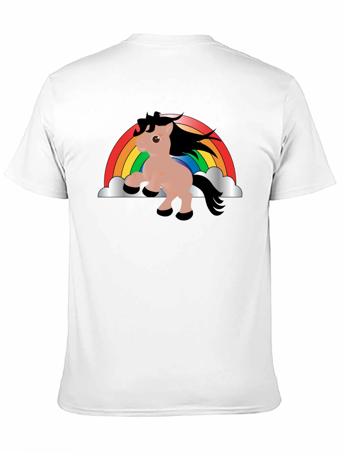 Black Rainbow Unicorn T-Shirt - Black Cotton Tee view 11
