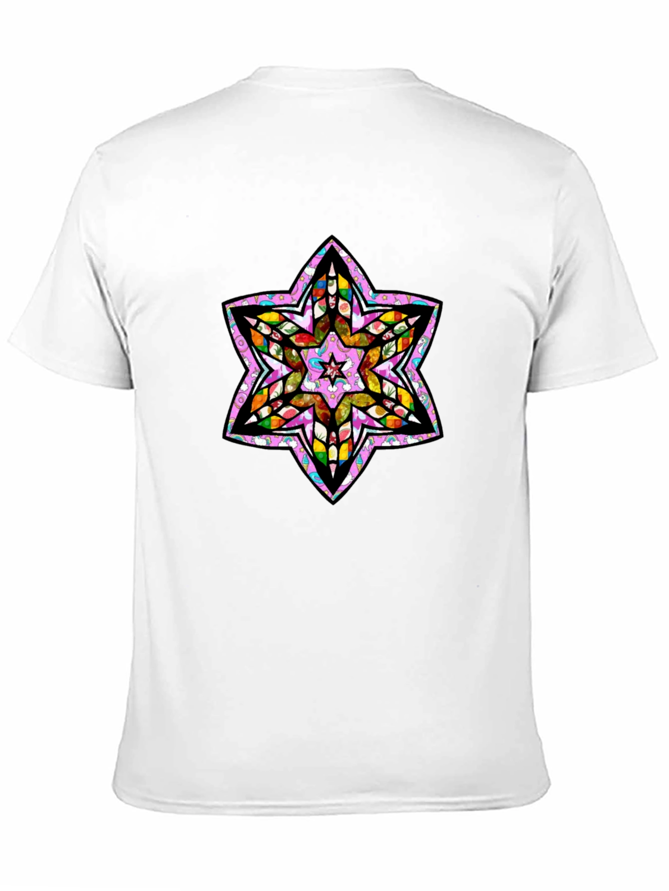 Black Six Point Star Graphic Tee - Men's Black T-Shirt view 11