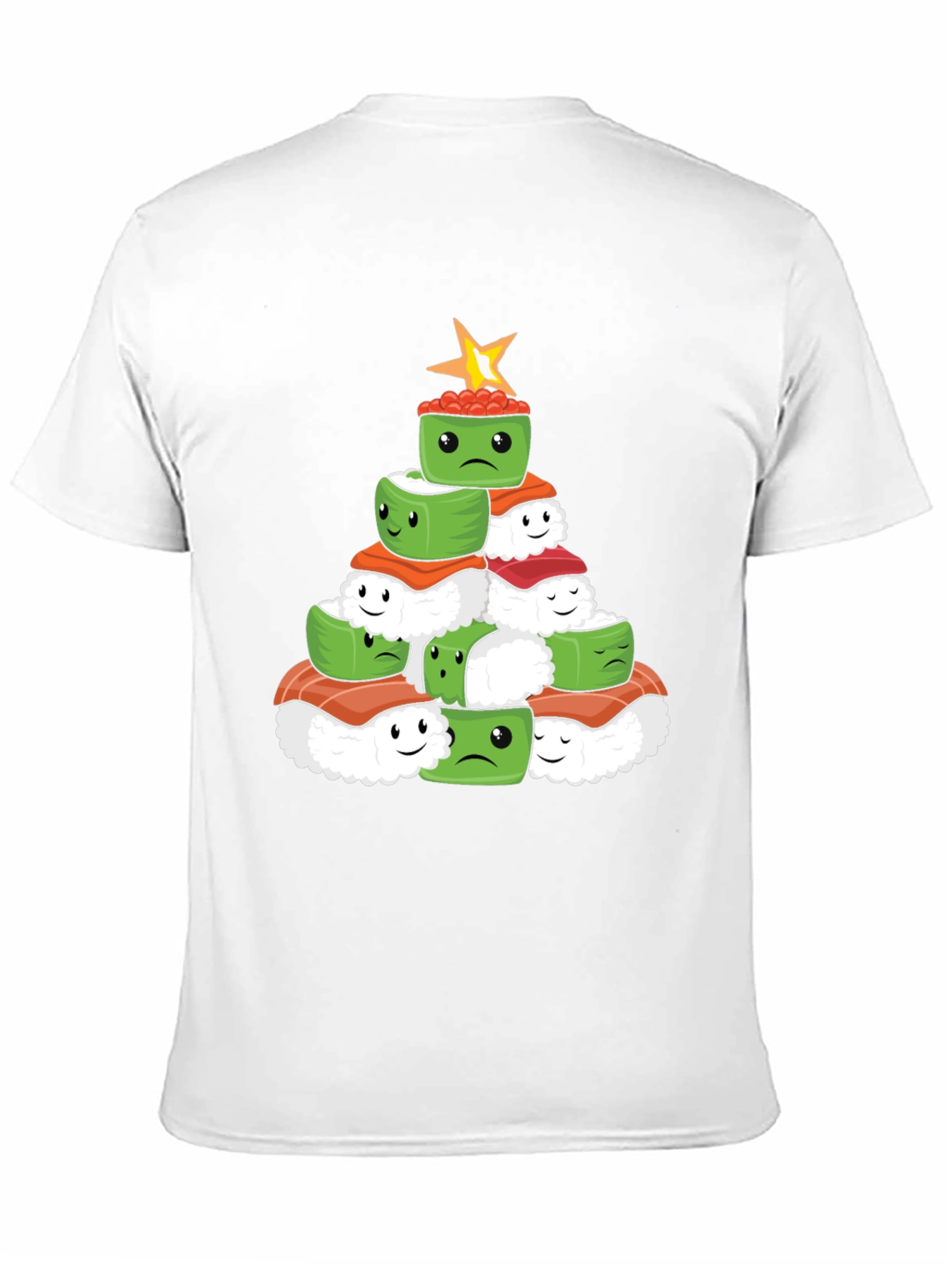 Black Sushi Christmas Tree Graphic Tee - Holiday Apparel view 11
