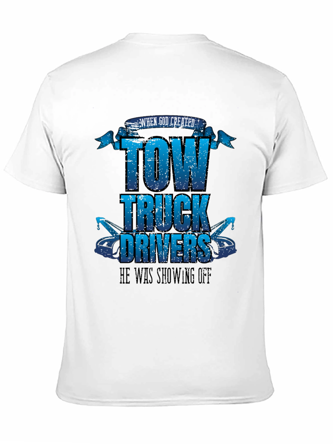 Black Tow Truck Driver Graphic Tee view 11