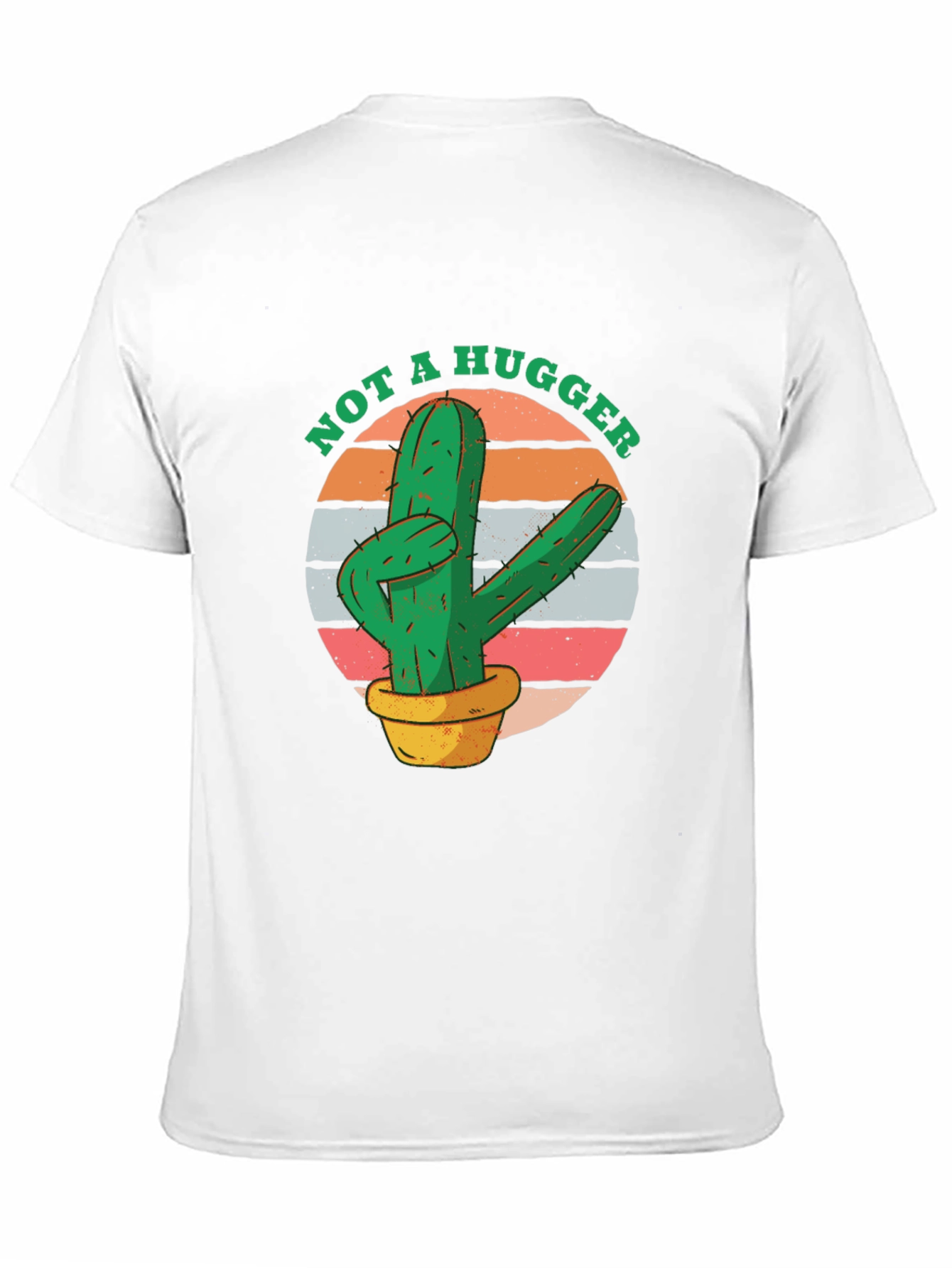 Black Not A Hugger Cactus Graphic Tee - Unisex Black T-Shirt view 11