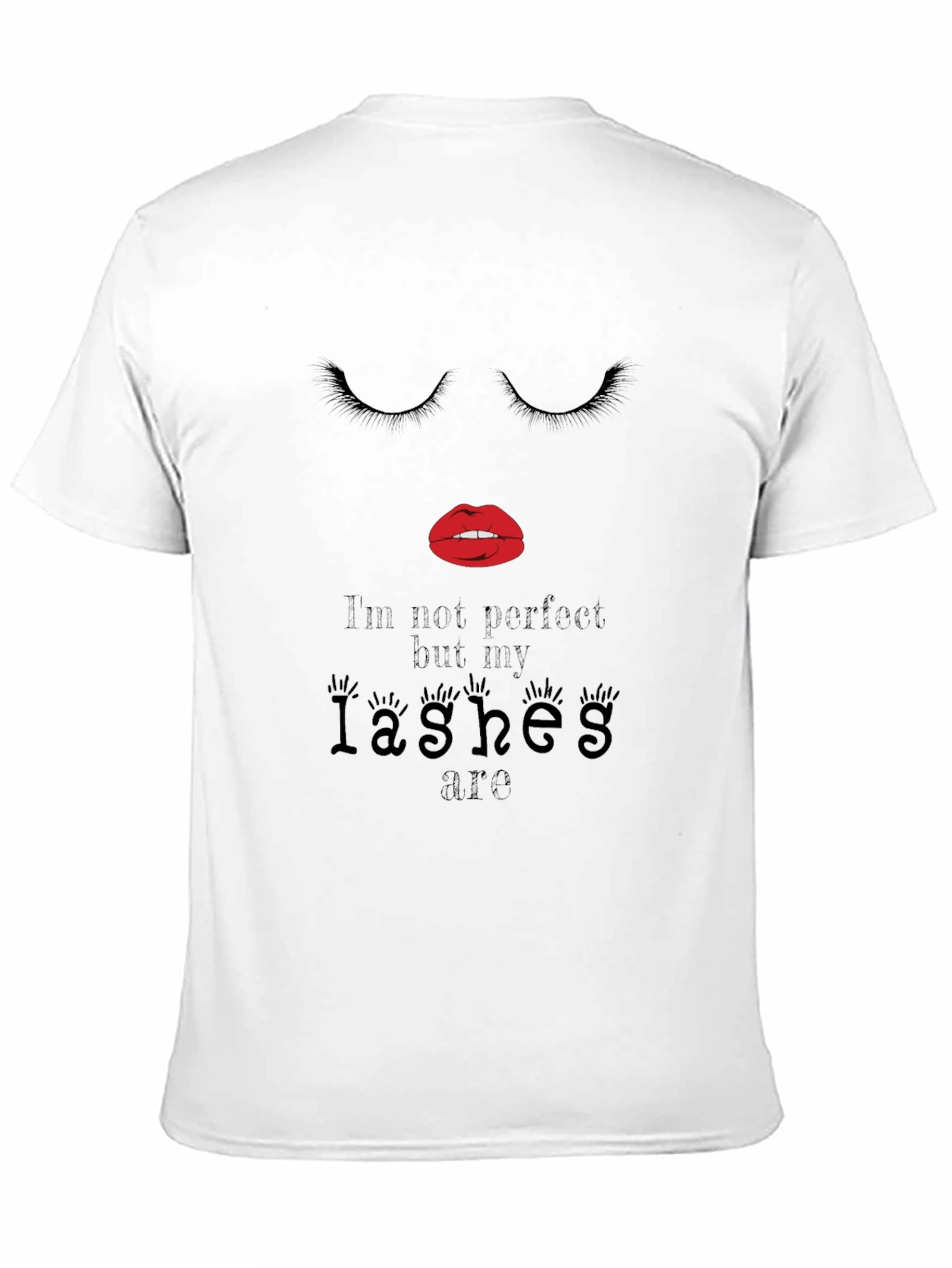 Black Womens Fashion Eyelashes Graphic Tee view 11