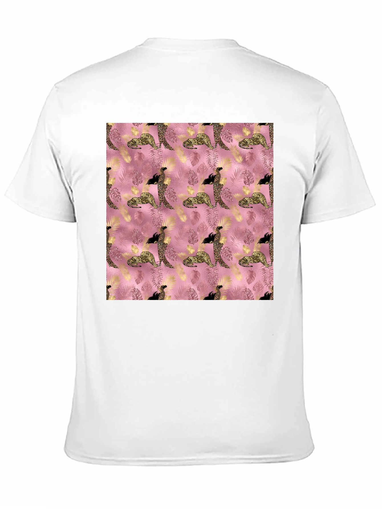 Black Stylish Pink Leopard Print Tee view 11