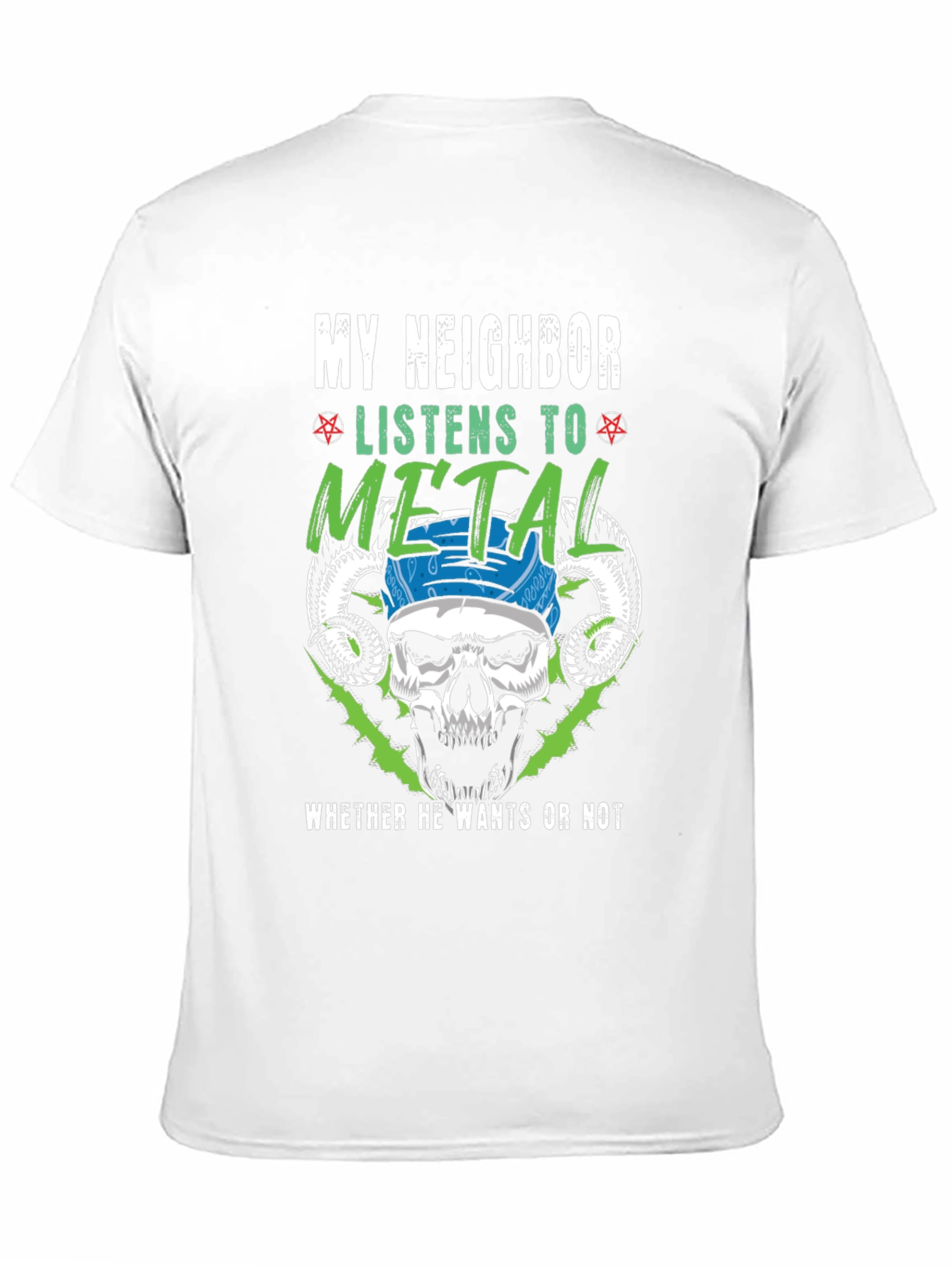 Black Metal Music Lover T-Shirt - Funny Skull Design view 11