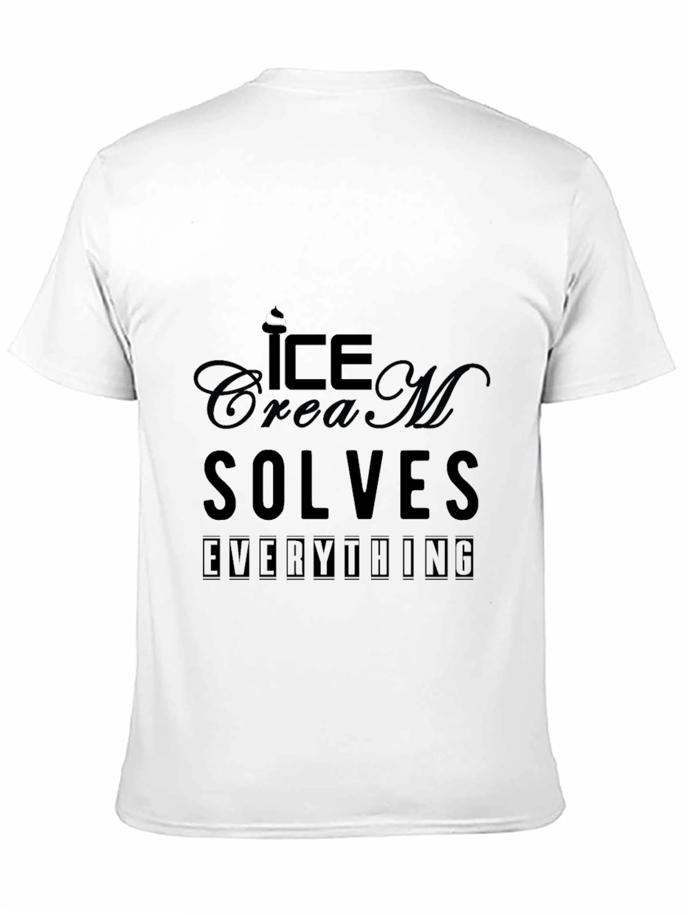 Black Ice Cream Solves Everything Graphic Tee - Black view 11