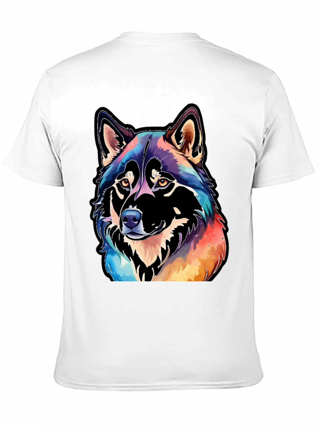 Black Watercolor Wolf Graphic Tee - Black view 11