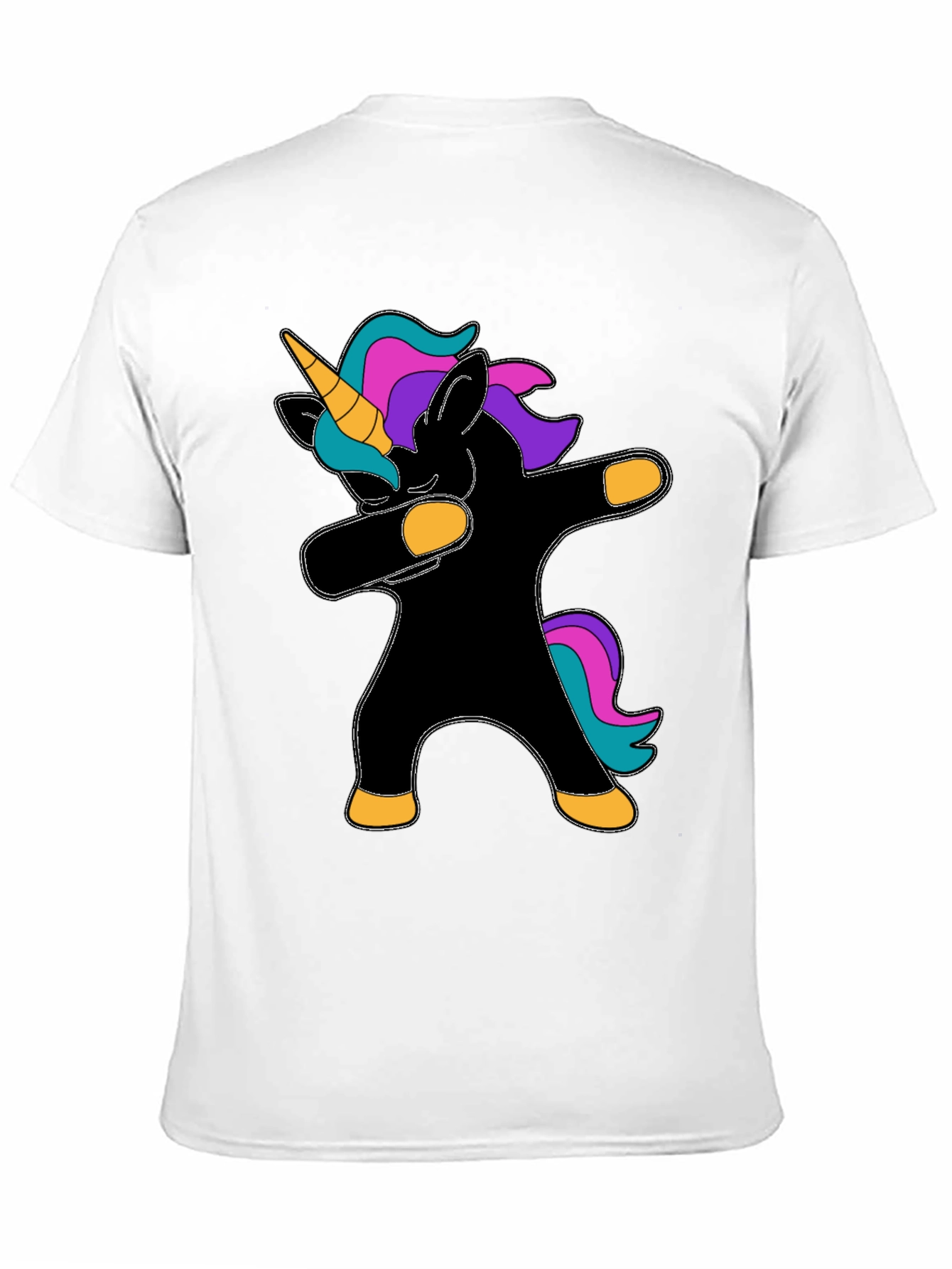 Dabbing Unicorn Graphic Tee - Black Cotton T-Shirt - 11