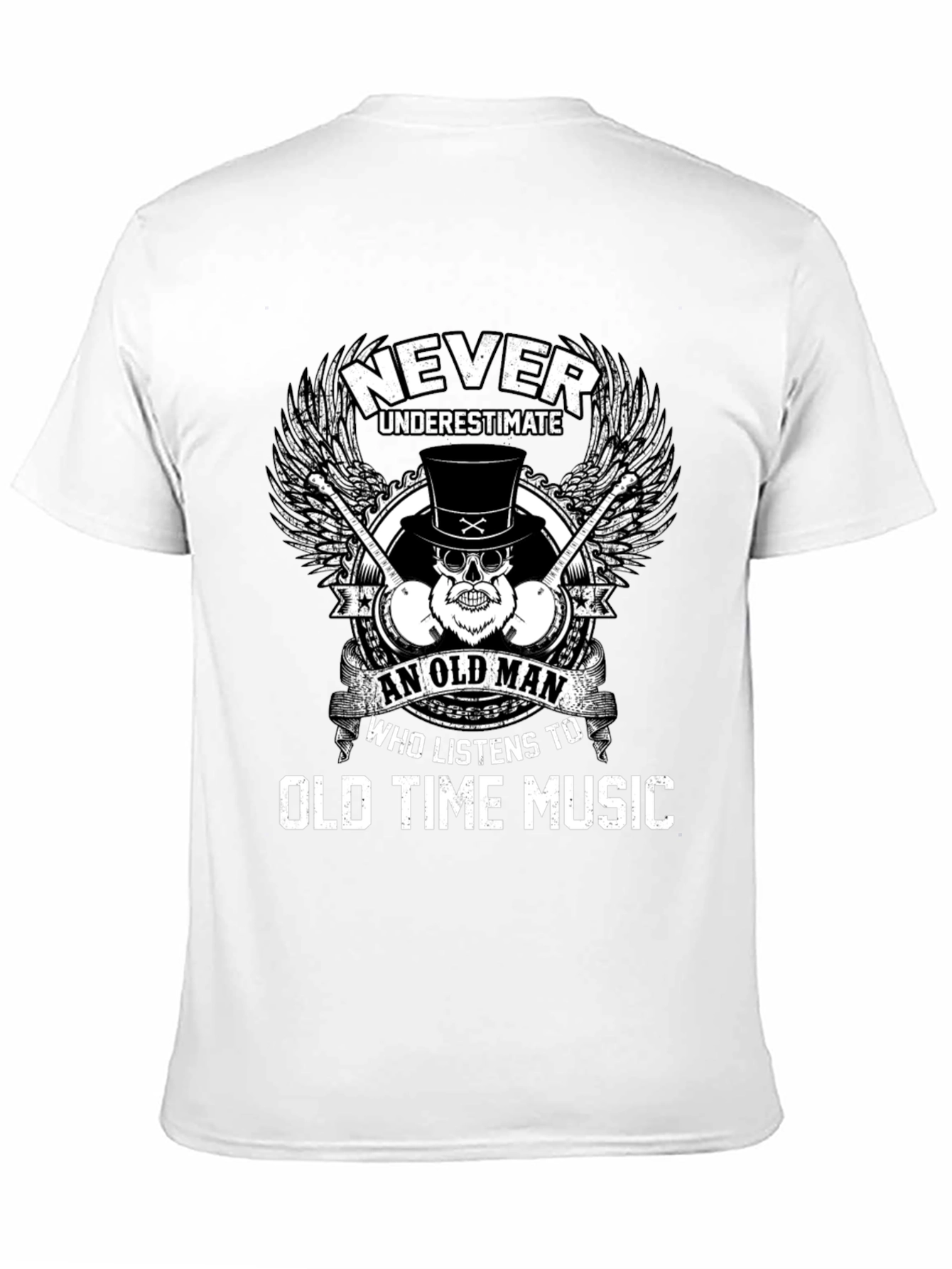 Black Never Underestimate Old Time Music Lover Tee view 11