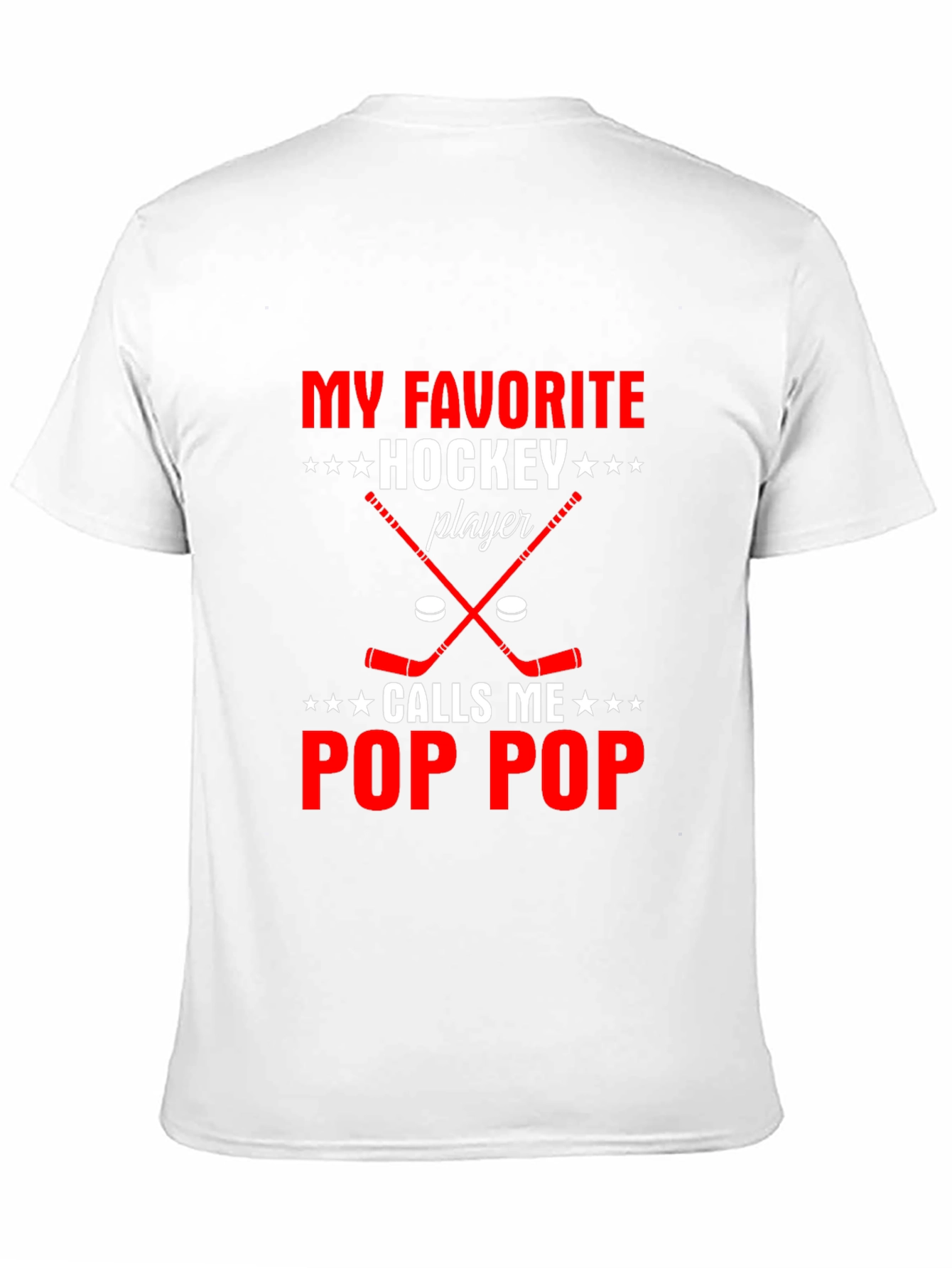 Black My Favorite Hockey Player Calls Me Pop Pop T-Shirt view 11