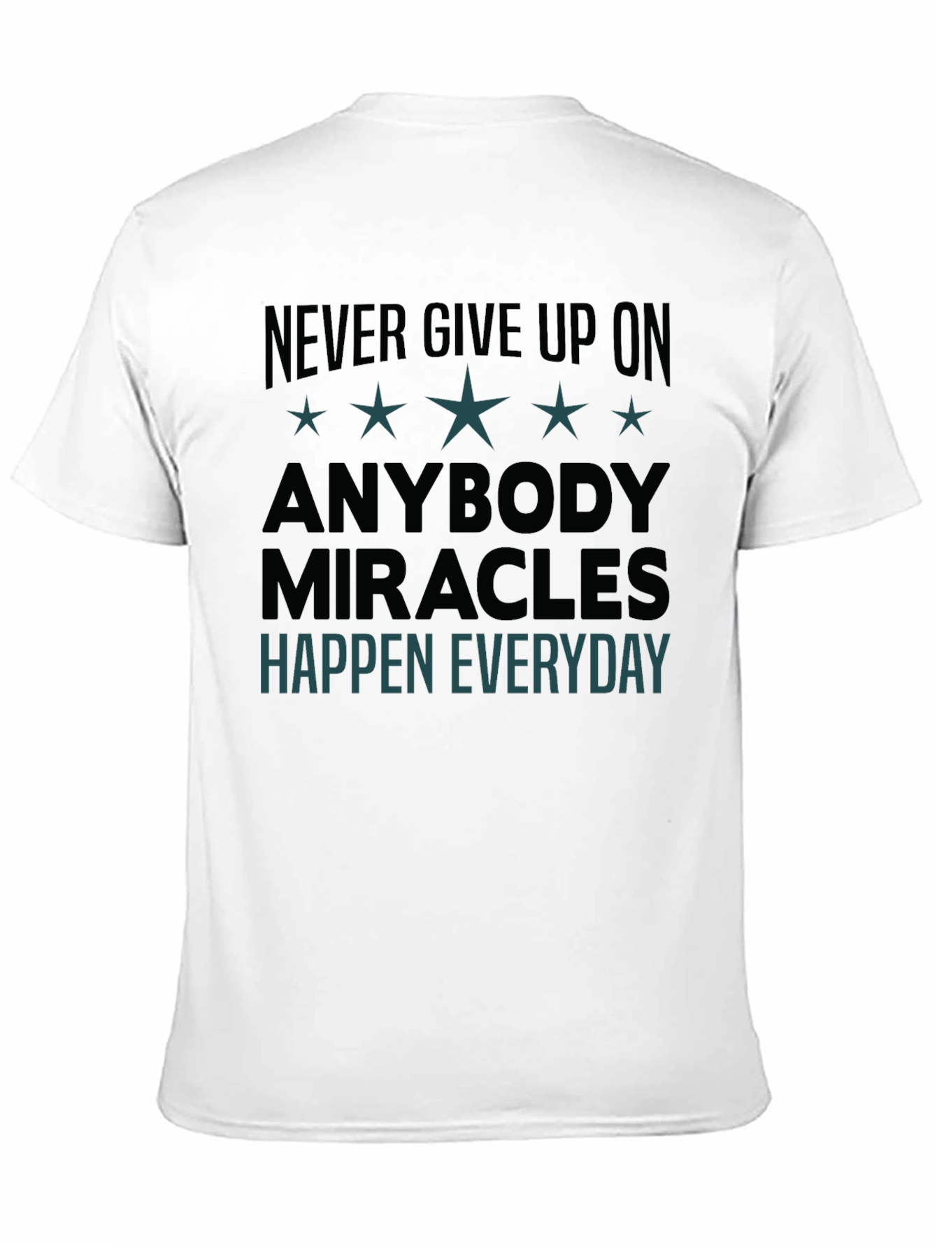 Black Inspirational Graphic Tee: Never Give Up view 11