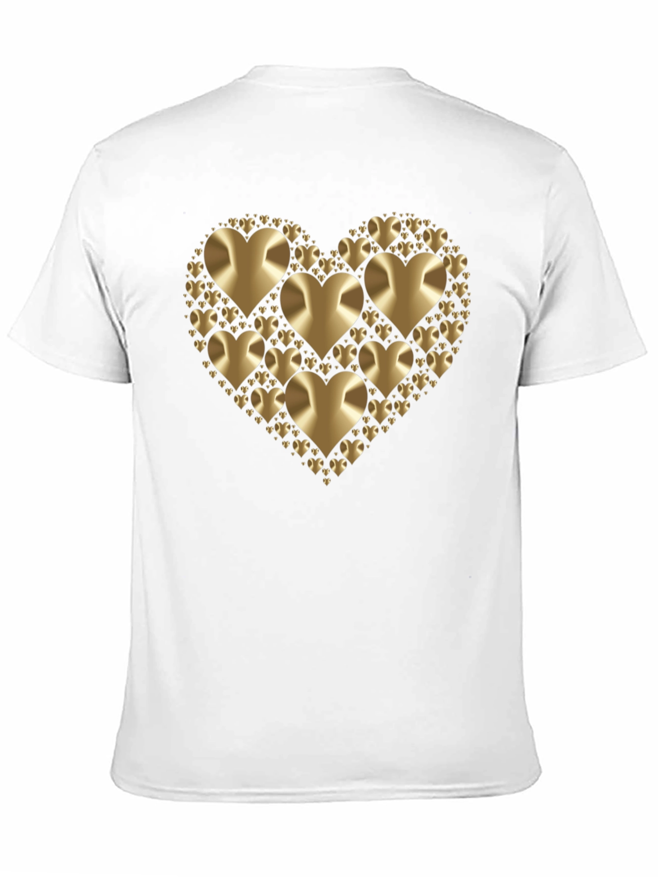 Black Golden Heart Graphic Black T-Shirt view 11