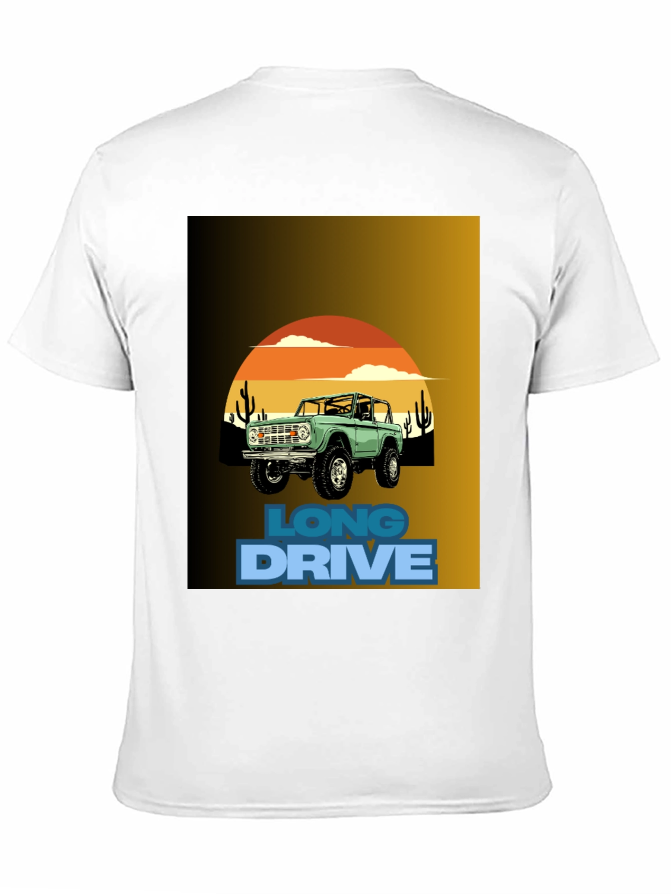 Black Long Drive Graphic Tee - Desert Bronco Design view 11