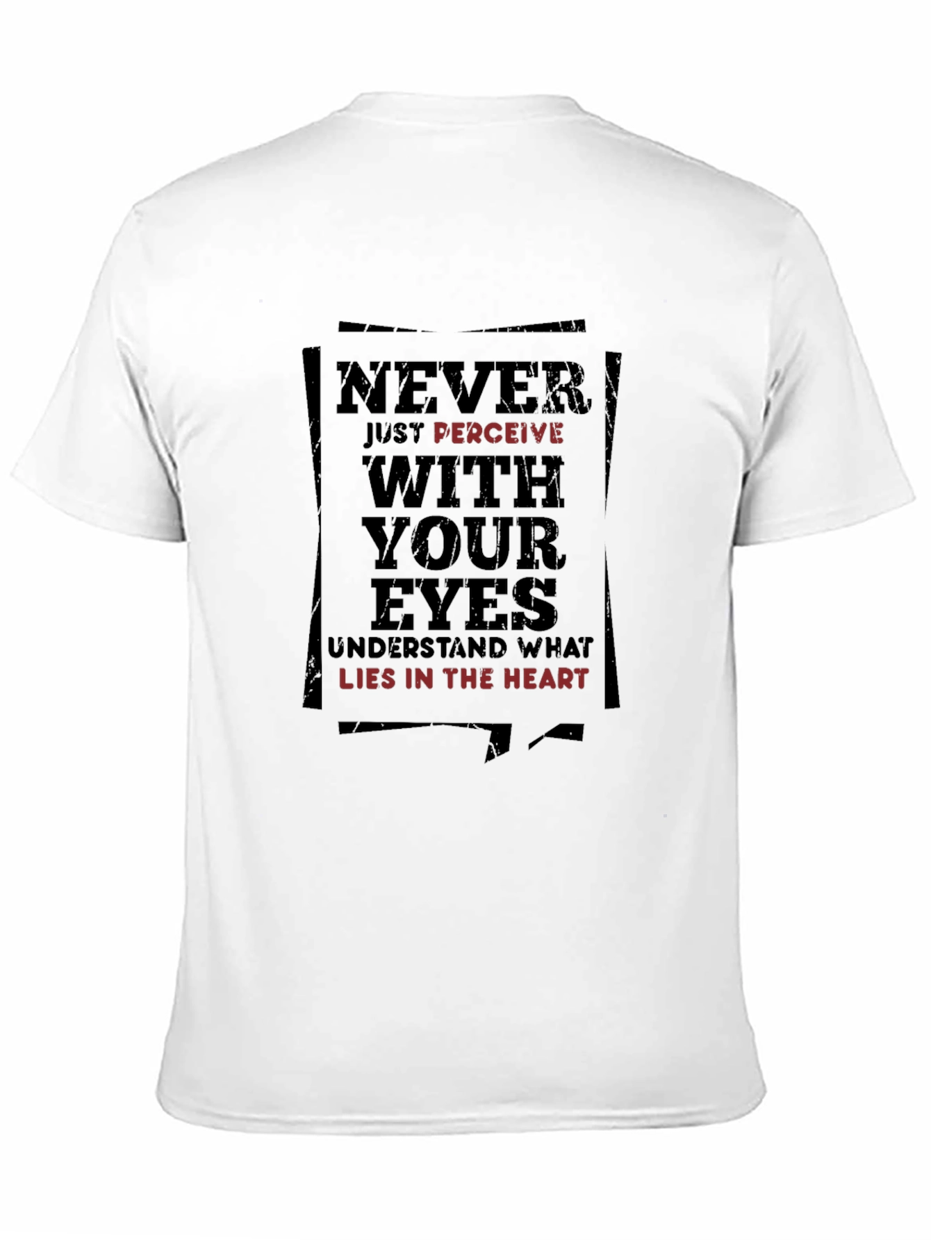 Black Never Perceive Tee - Inspirational Graphic T-Shirt view 11