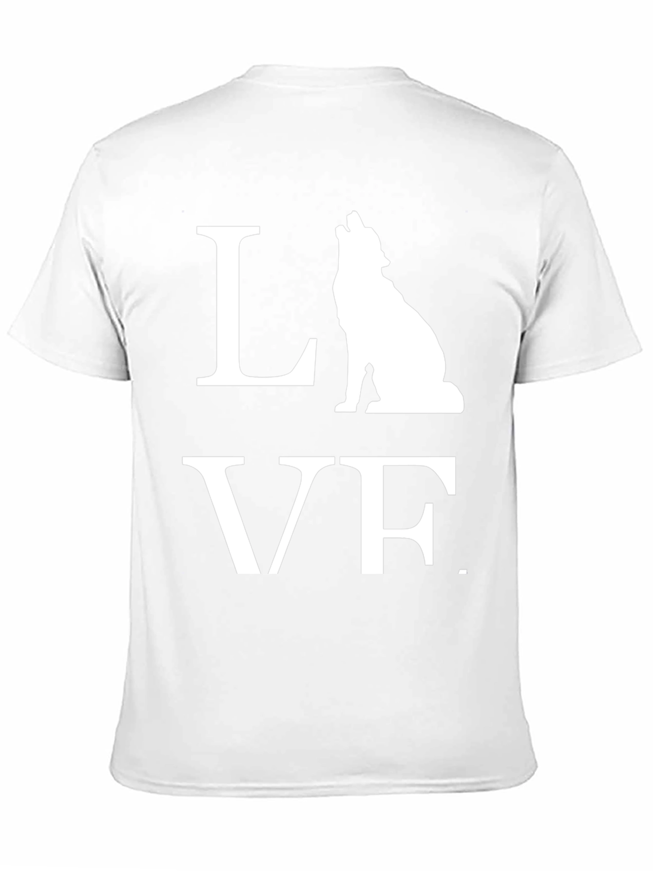 Black Wolf LOVE Graphic Tee - Men's Black T-Shirt view 11