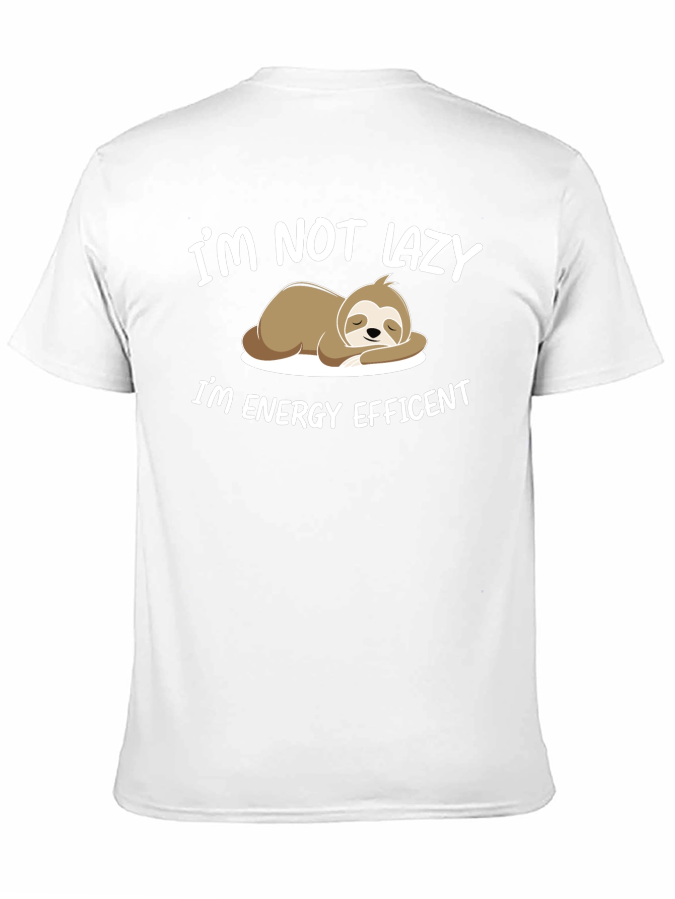 Black Funny Sloth Energy Efficient T-Shirt view 11
