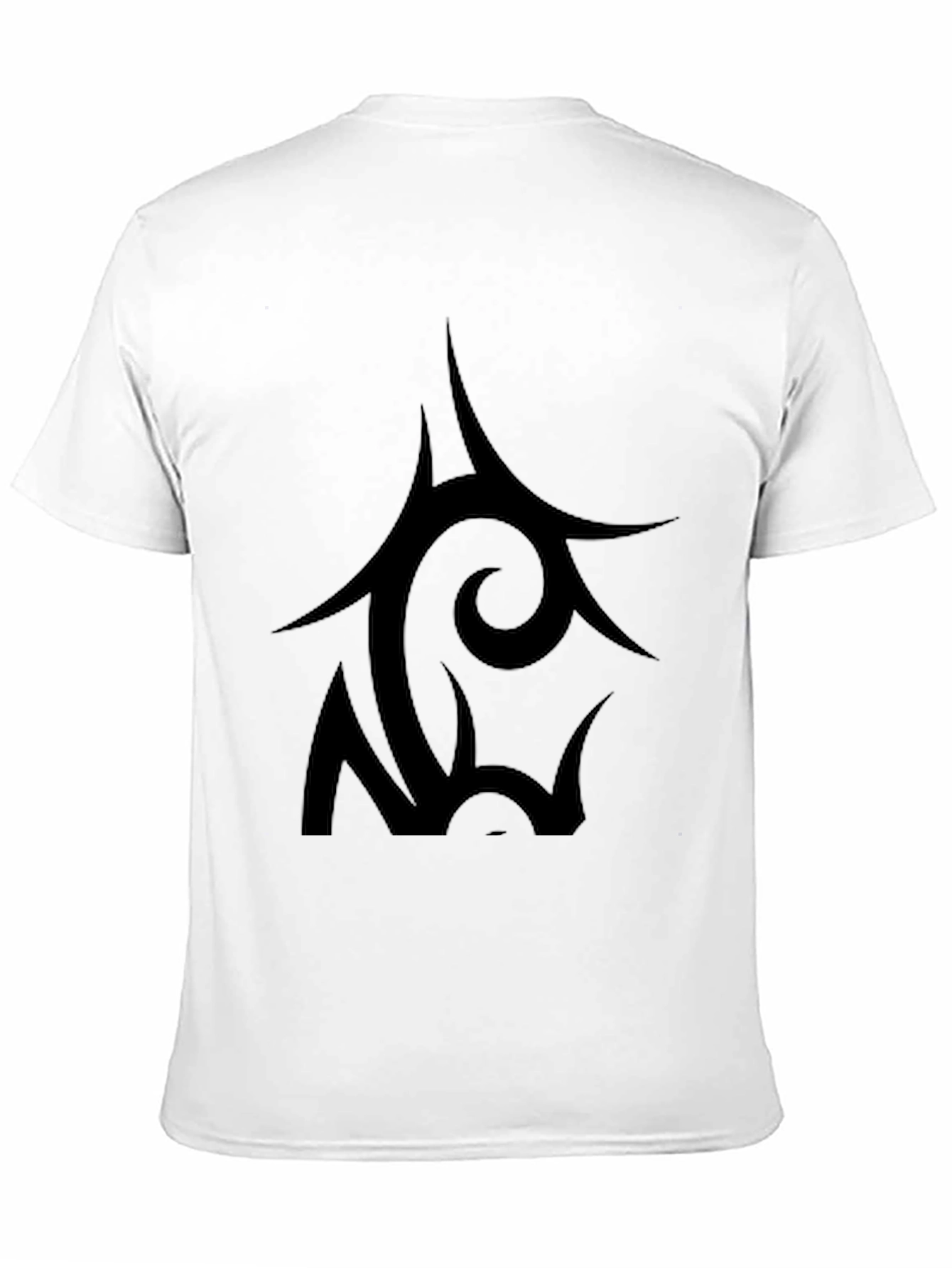 Black Men's Black Graphic Tee - Tribal Style Design view 11