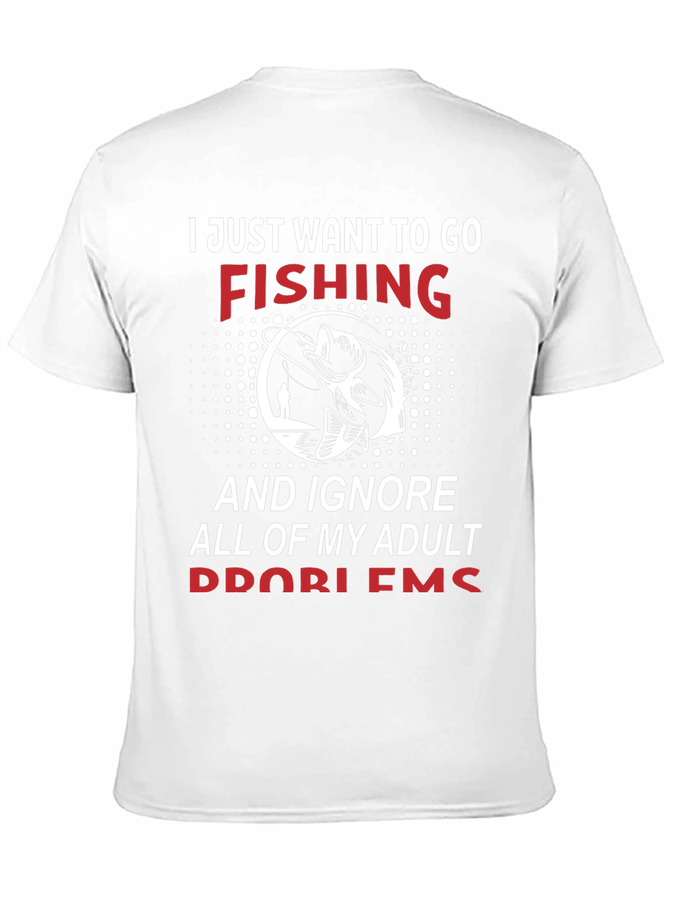 Black Fishing Graphic Tee - Adult Problems T-Shirt view 11