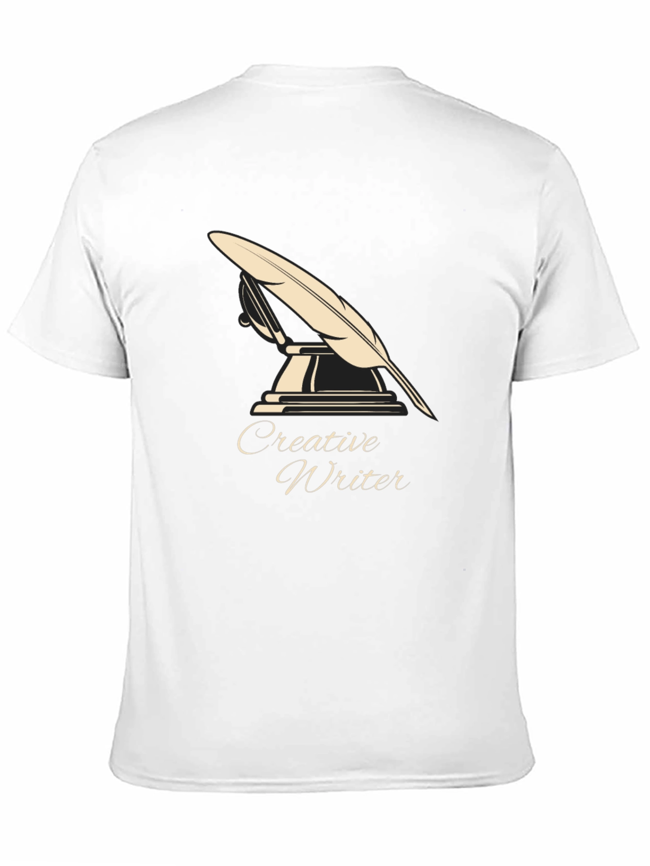 Black Creative Writer T-Shirt - Quill Design view 11
