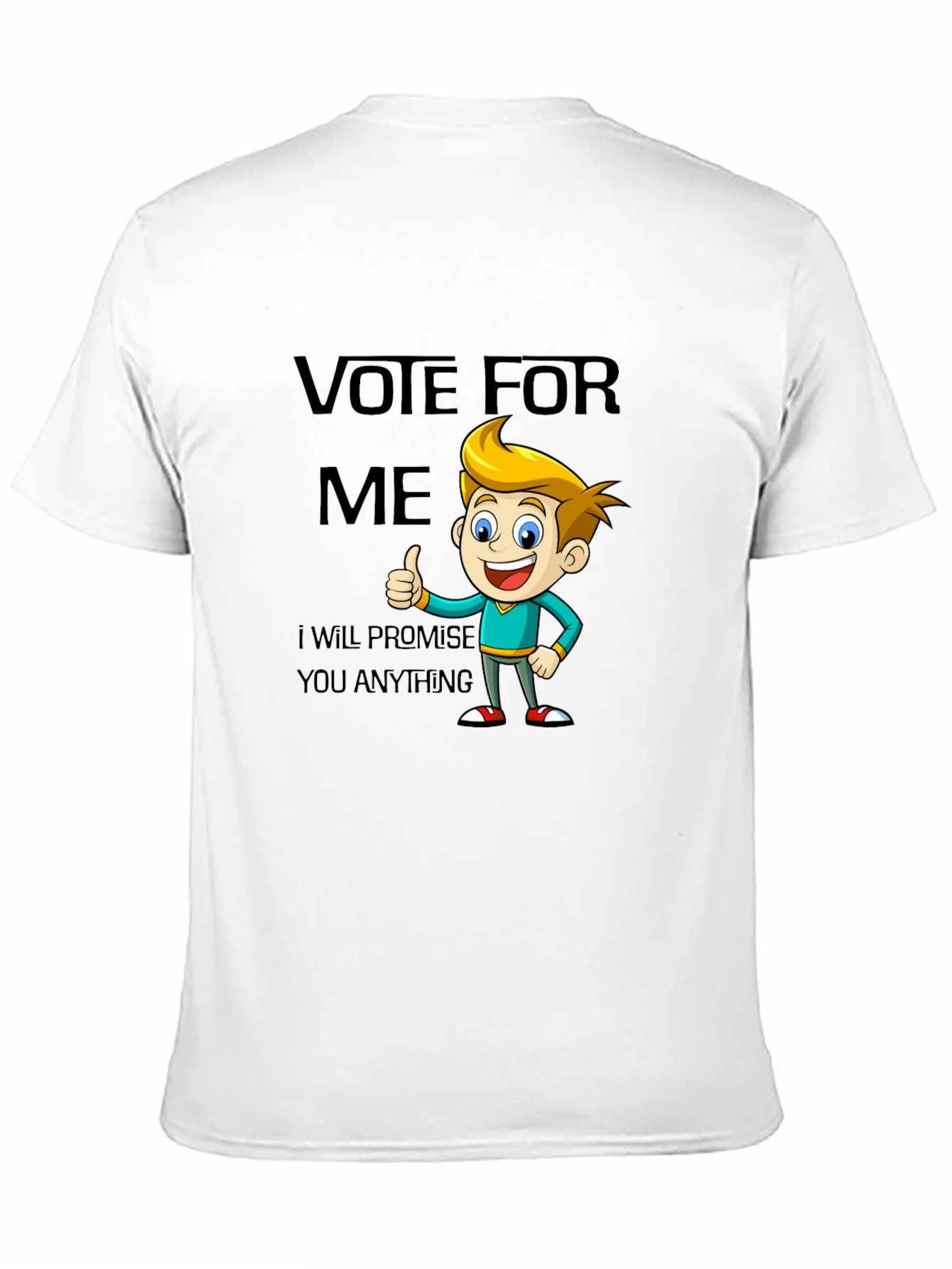 Black Vote For Me Funny Cartoon T-Shirt view 11