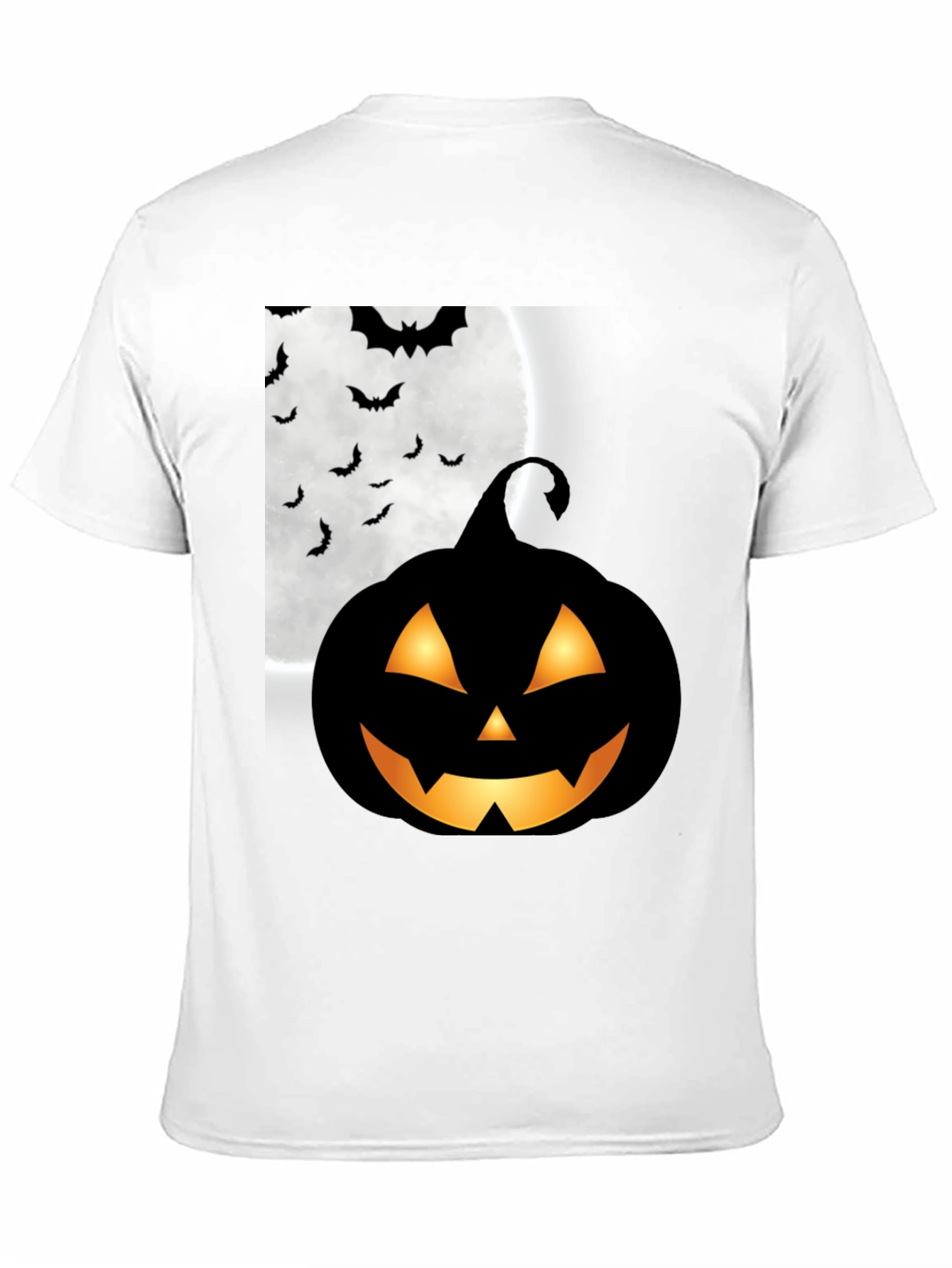 Black Halloween Pumpkin Bat Moon Graphic T-Shirt view 11