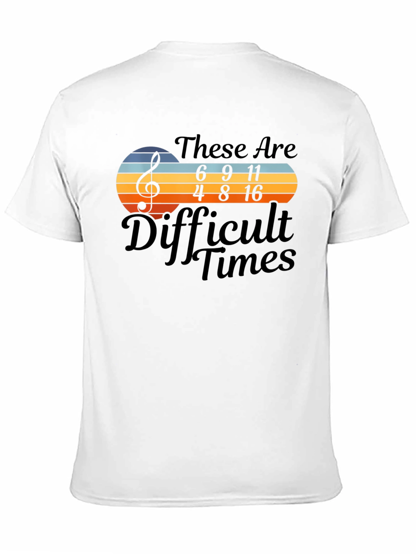 Black Difficult Times Music Math T-Shirt view 11