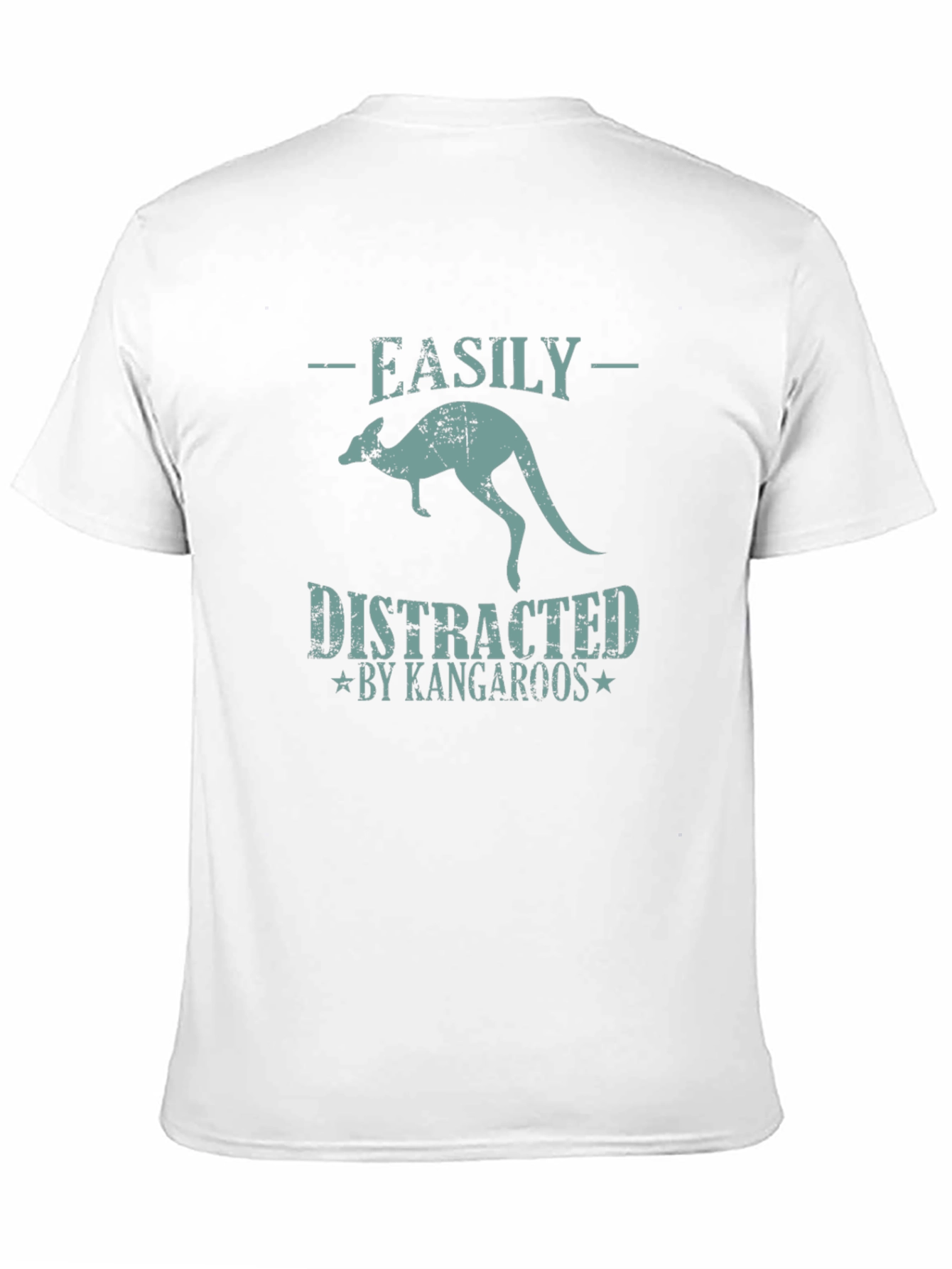 Black Easily Distracted by Kangaroos T-Shirt view 11