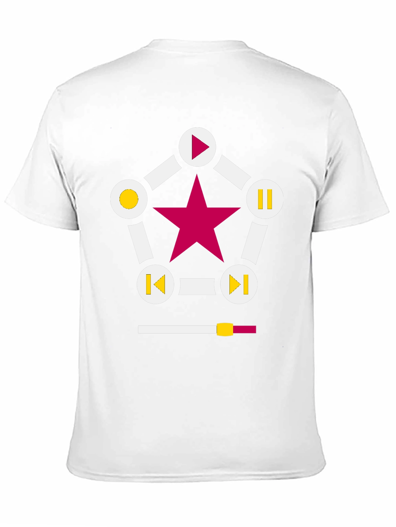 Black Retro Music Star T-Shirt - Black, Play Pause Design view 11