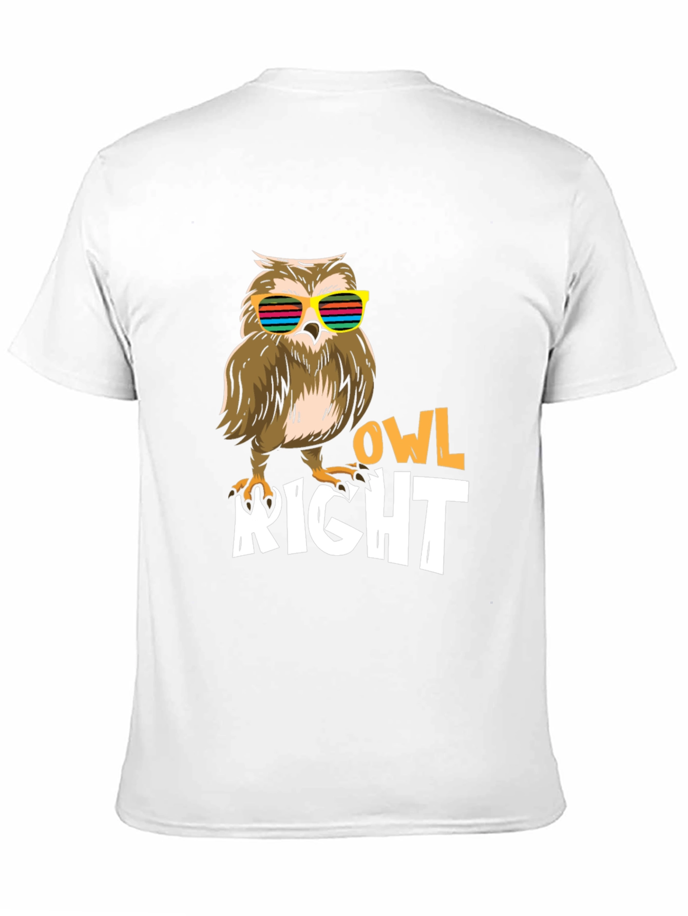 Black Cool Owl Right T-Shirt view 11