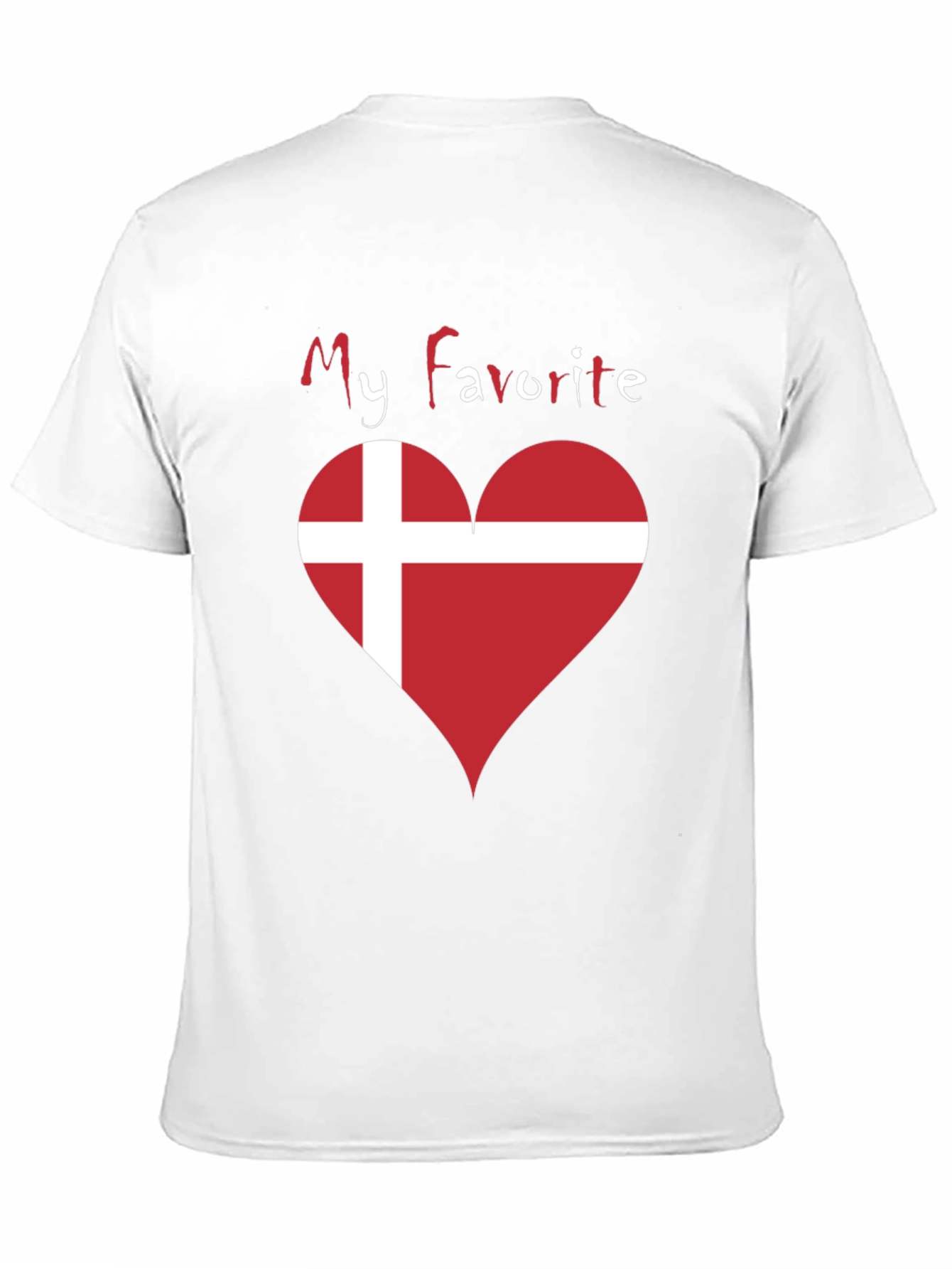 Black Denmark Flag Heart T-Shirt: My Favorite Danish Tee view 11
