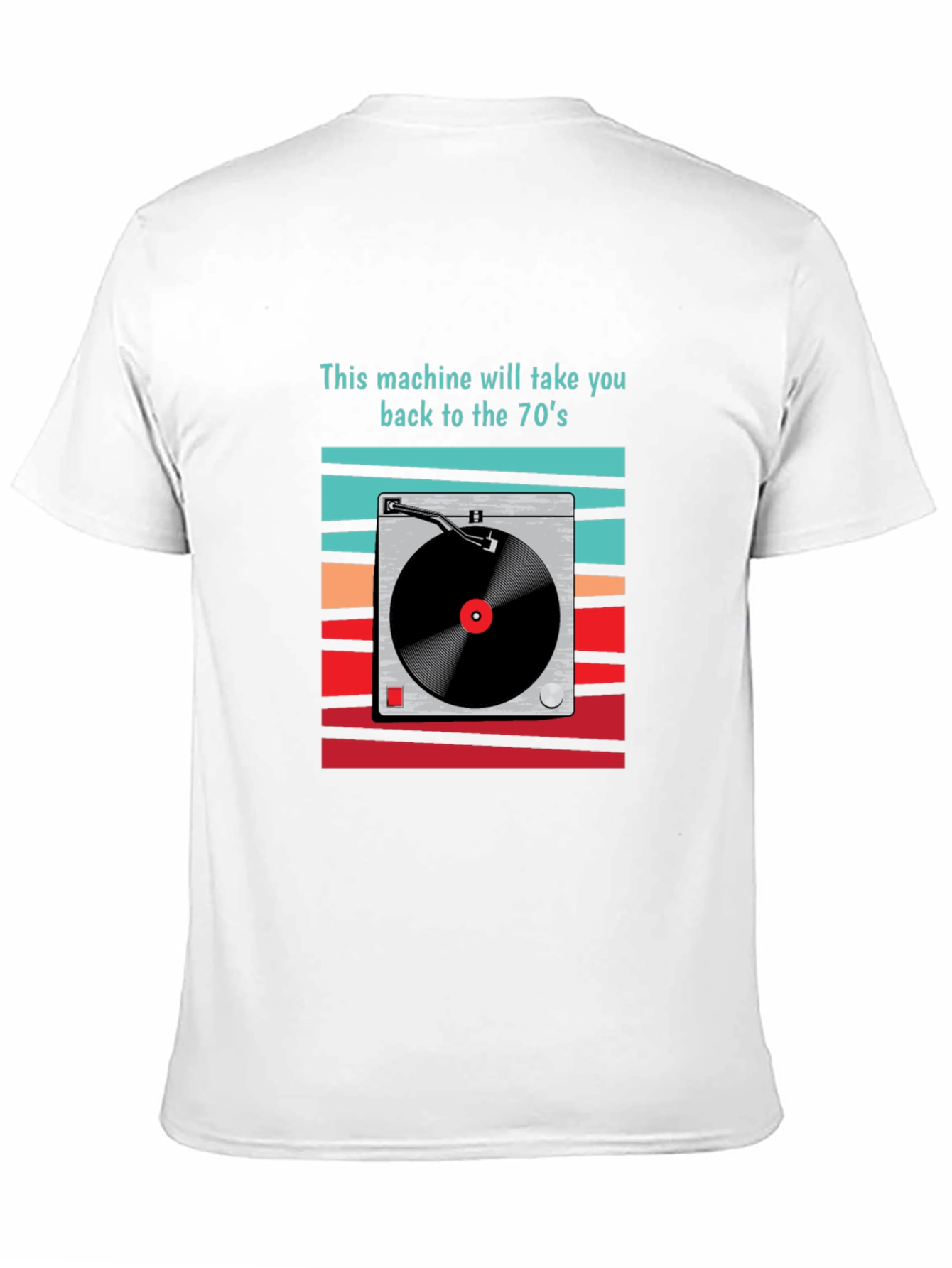 Black Retro 70's Turntable Graphic T-Shirt view 11