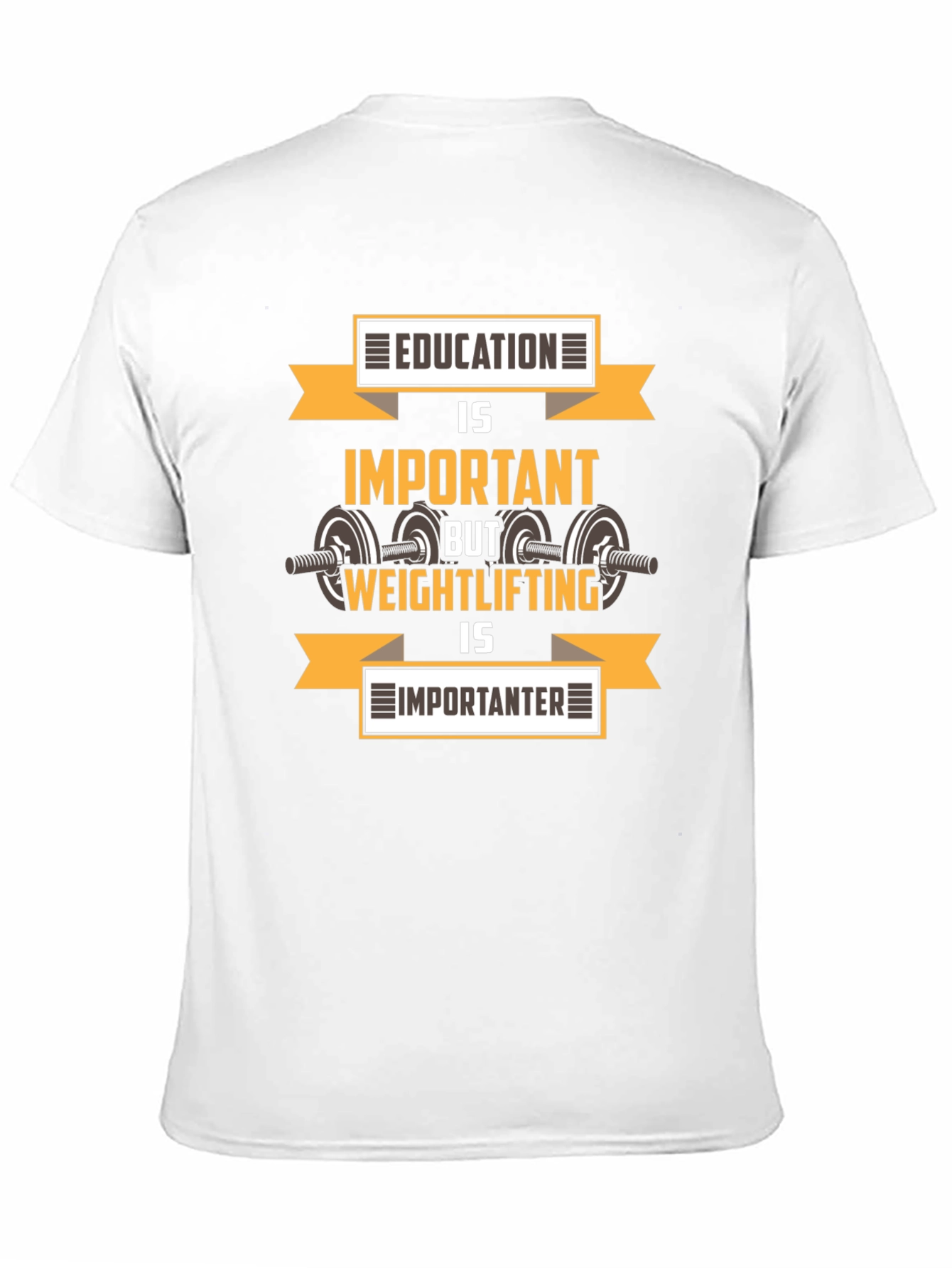 Black Education vs. Weightlifting Graphic T-Shirt view 11