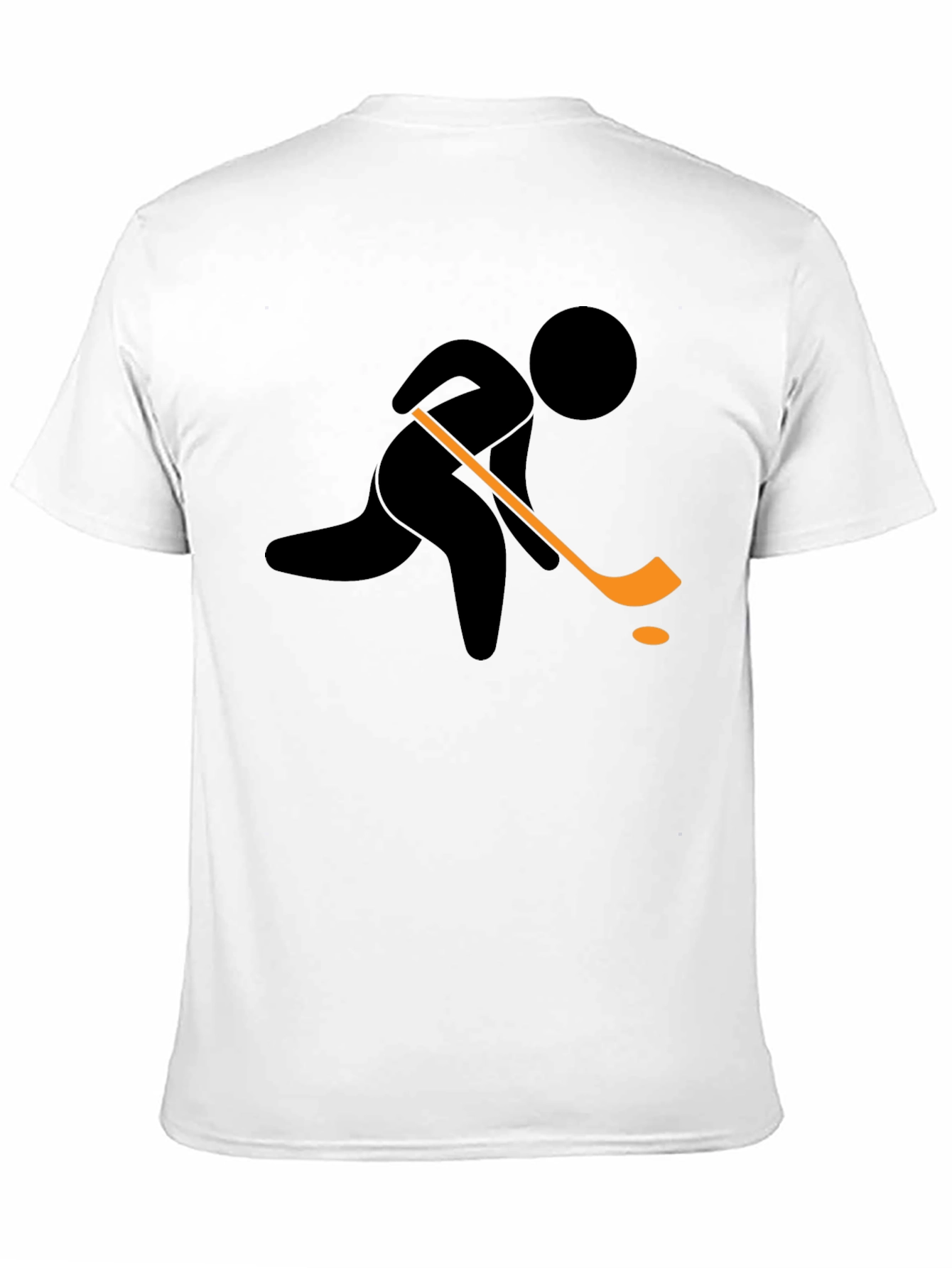 Black Hockey Player Graphic T-Shirt - Black Cotton Tee view 11