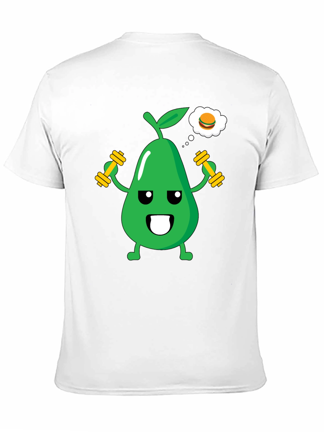 Black Funny Avocado Gym Workout T-Shirt - Black view 11