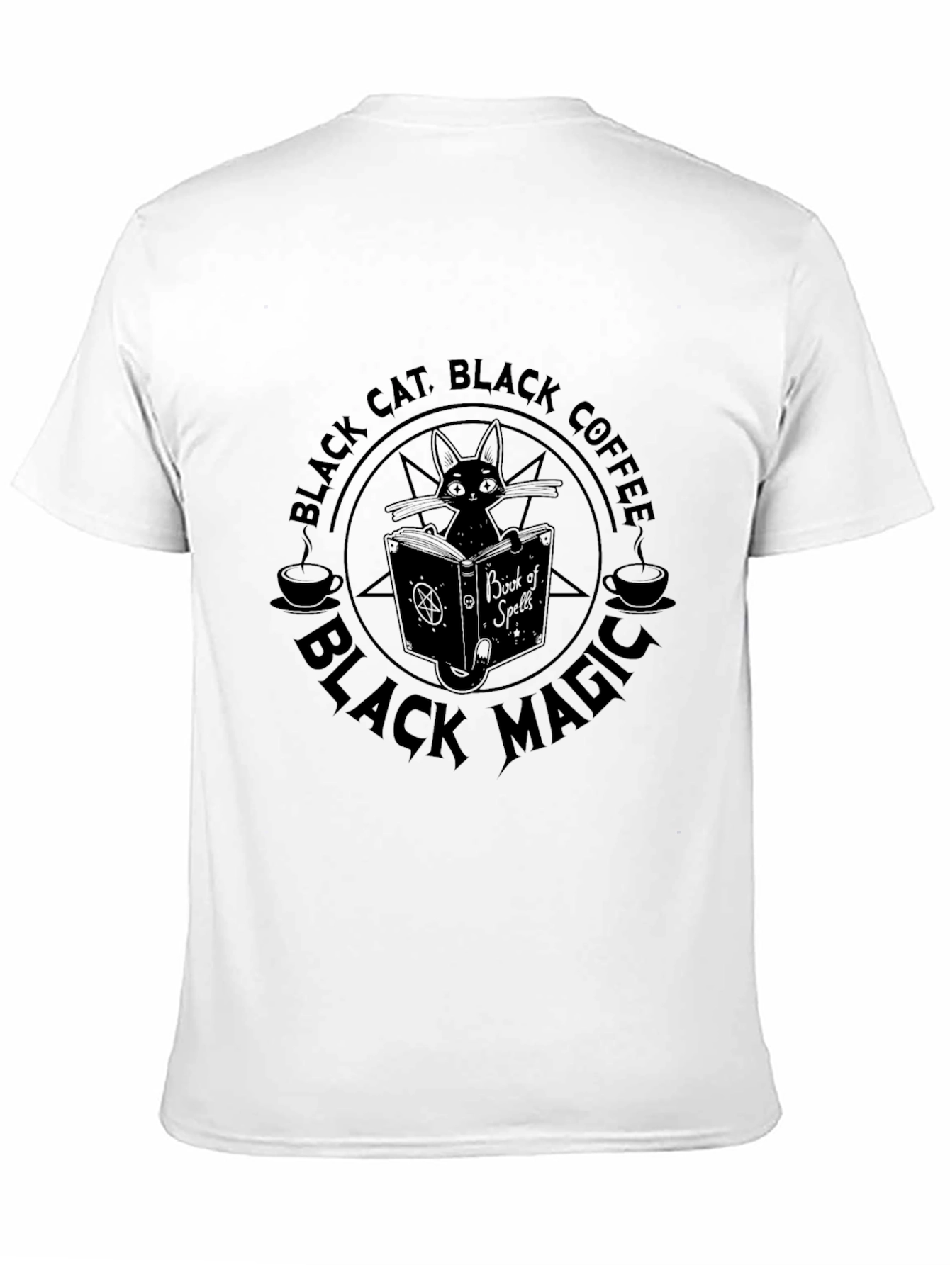 Black Black Cat Coffee Magic T-Shirt - Unisex Graphic Tee view 11