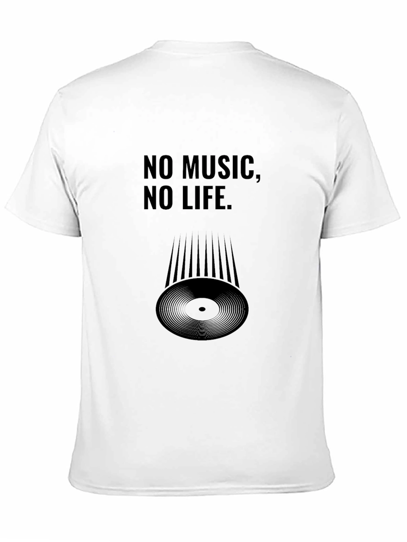 Black No Music, No Life Black T-Shirt view 11