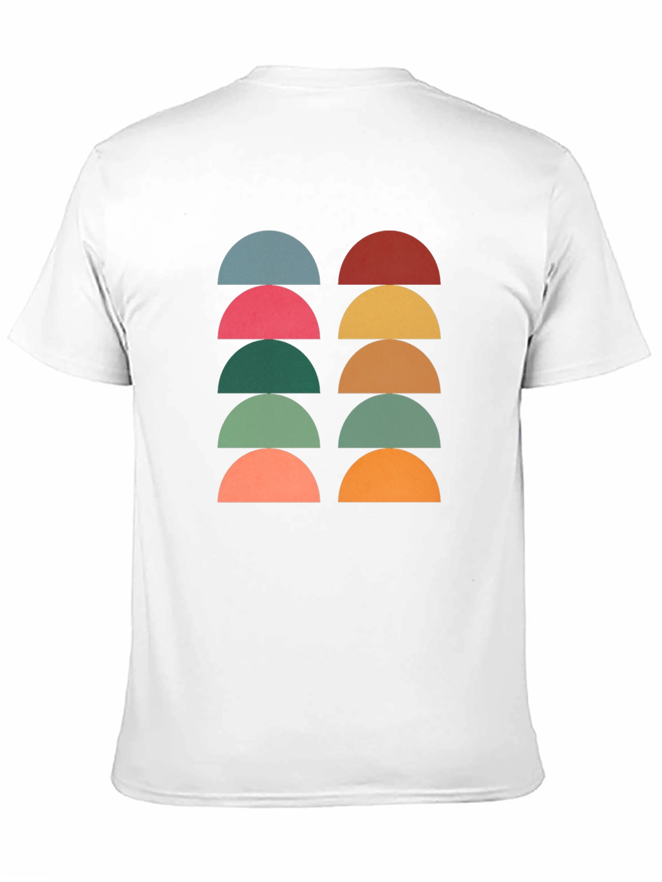 Black Retro Geometric Half Circle T-Shirt - Black view 11