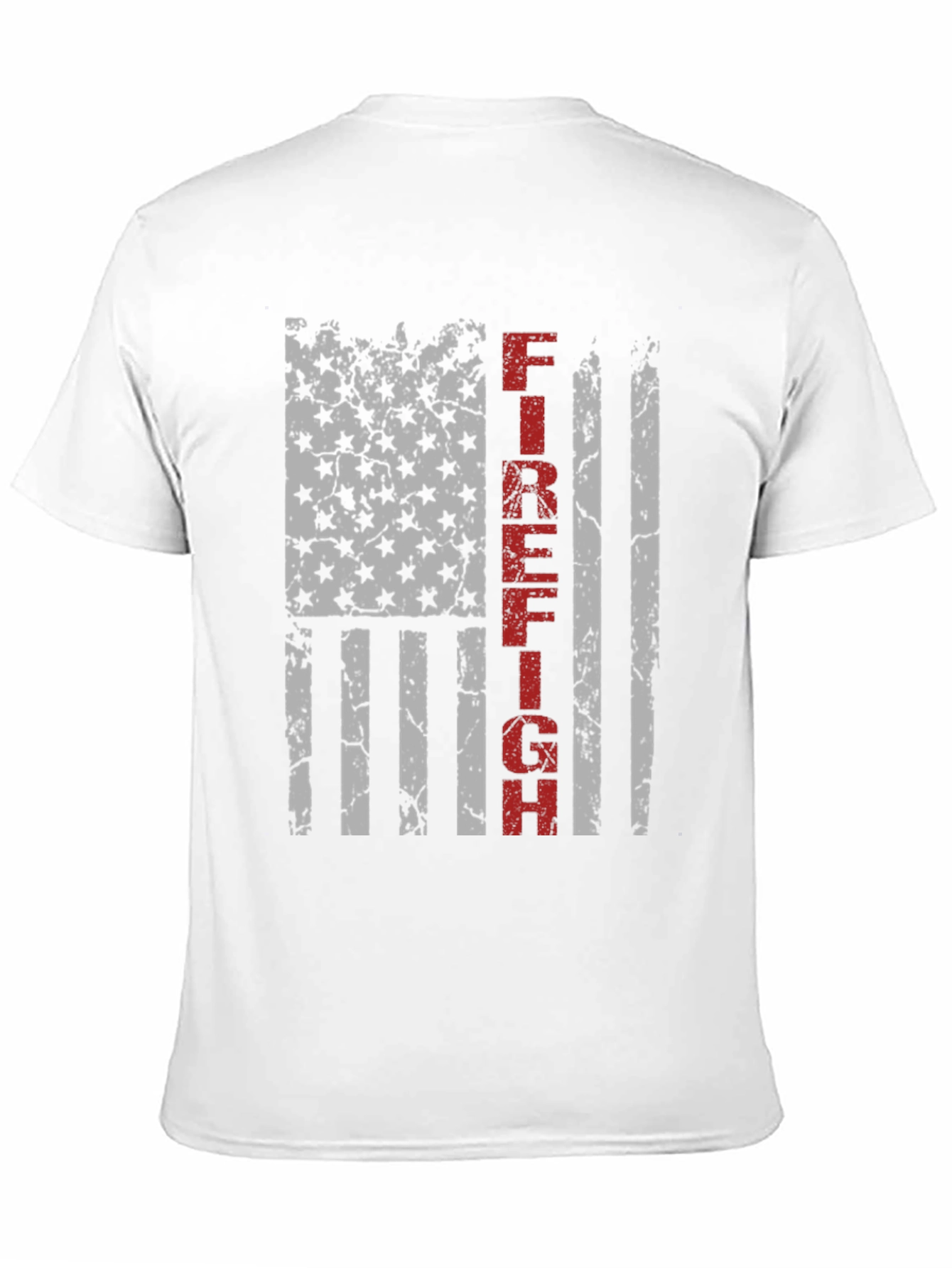 Black Firefighter American Flag Graphic T-Shirt view 11