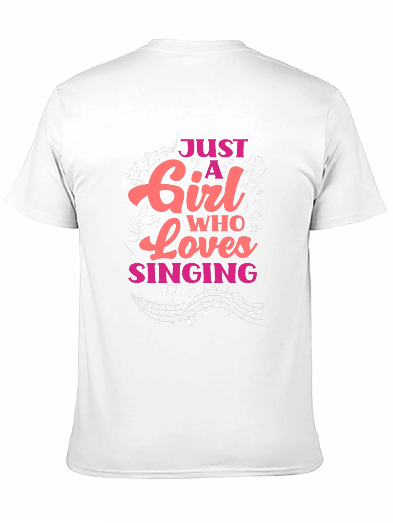 Black Just A Girl Who Loves Singing T-Shirt view 11