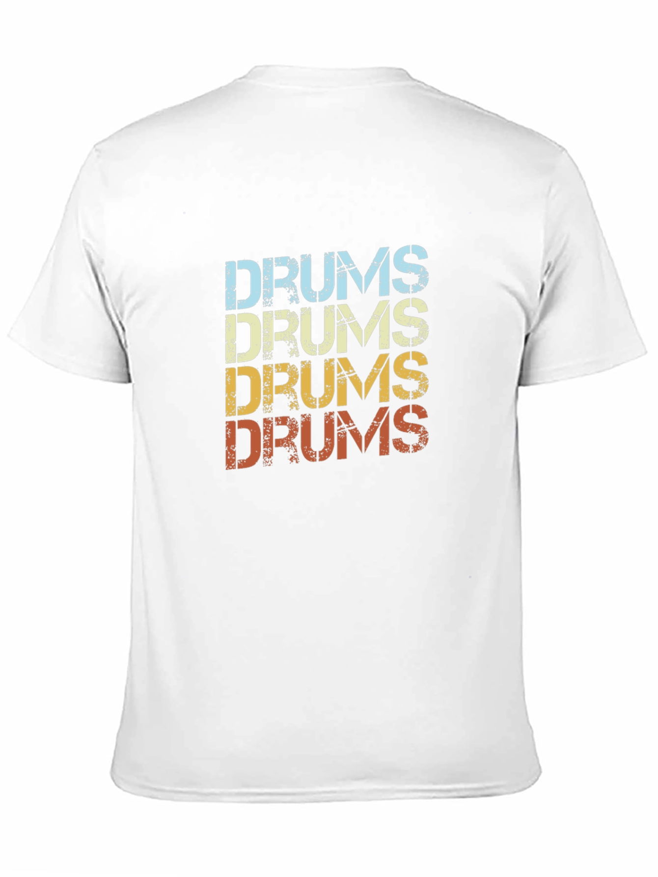 Black Retro Drums Graphic Tee - Black Cotton T-Shirt view 11