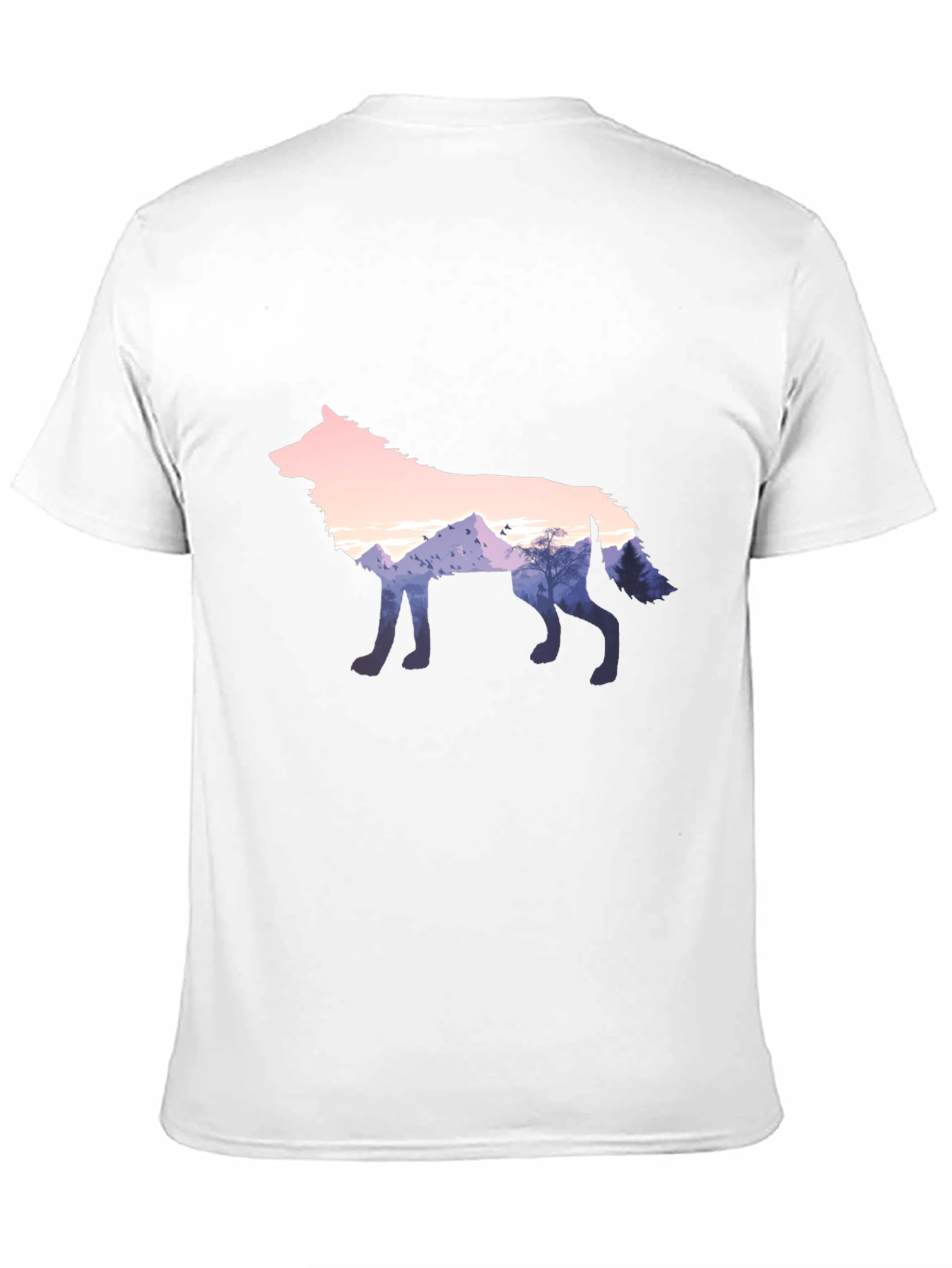 Black Wolf Silhouette Graphic Black T-Shirt view 11