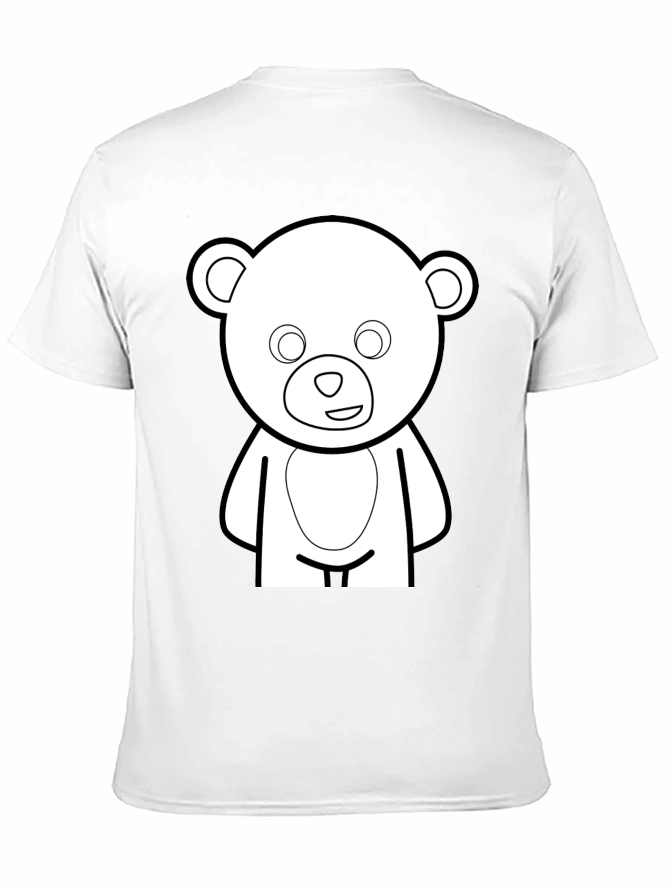 Black Cute Teddy Bear Graphic Black T-Shirt view 11