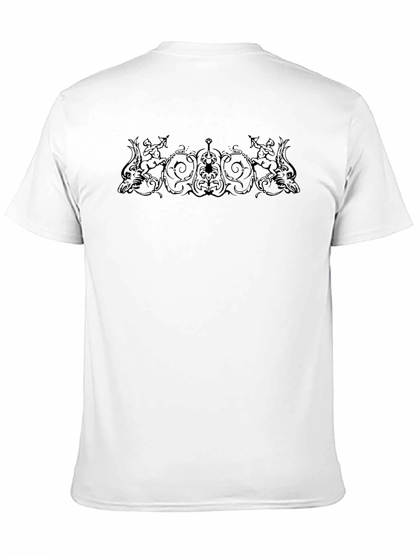 Ornate Graphic Print Black T-Shirt - 11