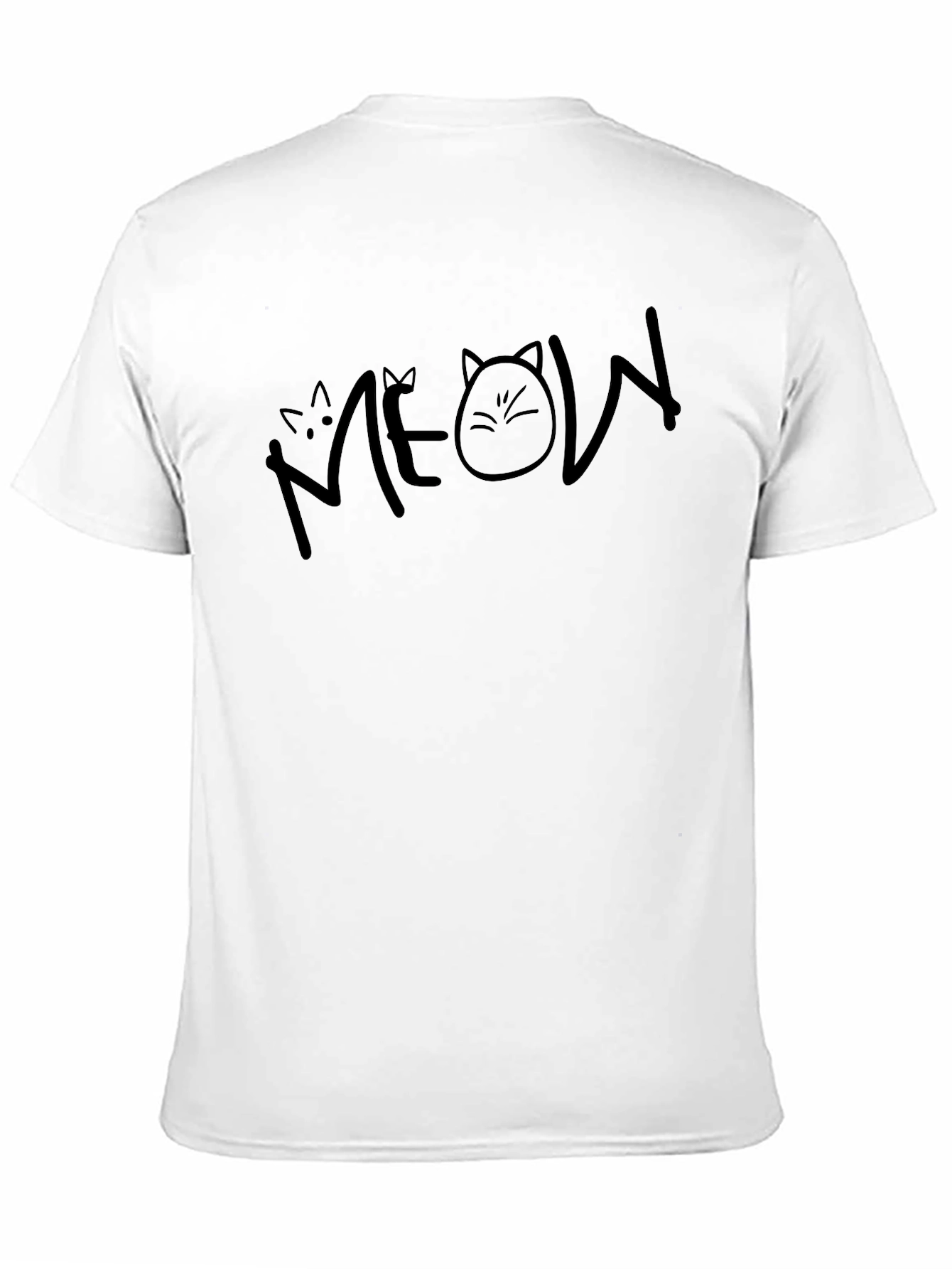 Black Meow Cat Lover Black T-Shirt view 11