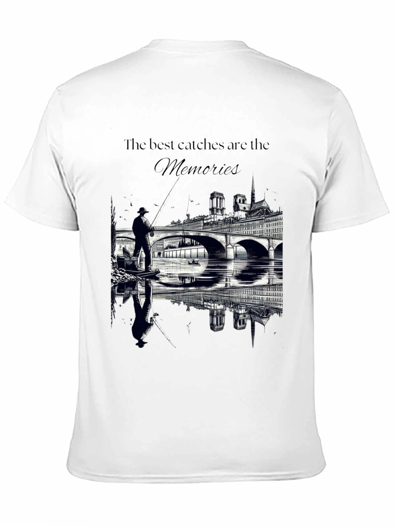 Black The Best Catches Are The Memories Graphic Tee view 11