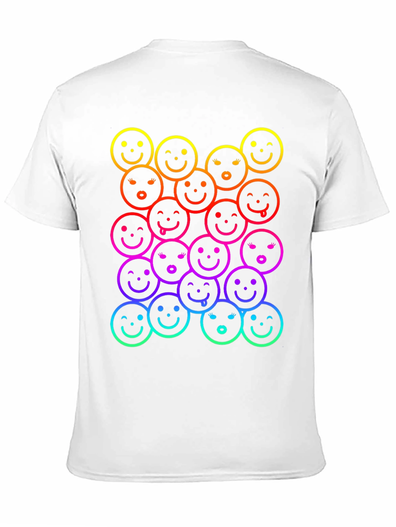 Black Rainbow Smiley Face Graphic Print T-Shirt view 11