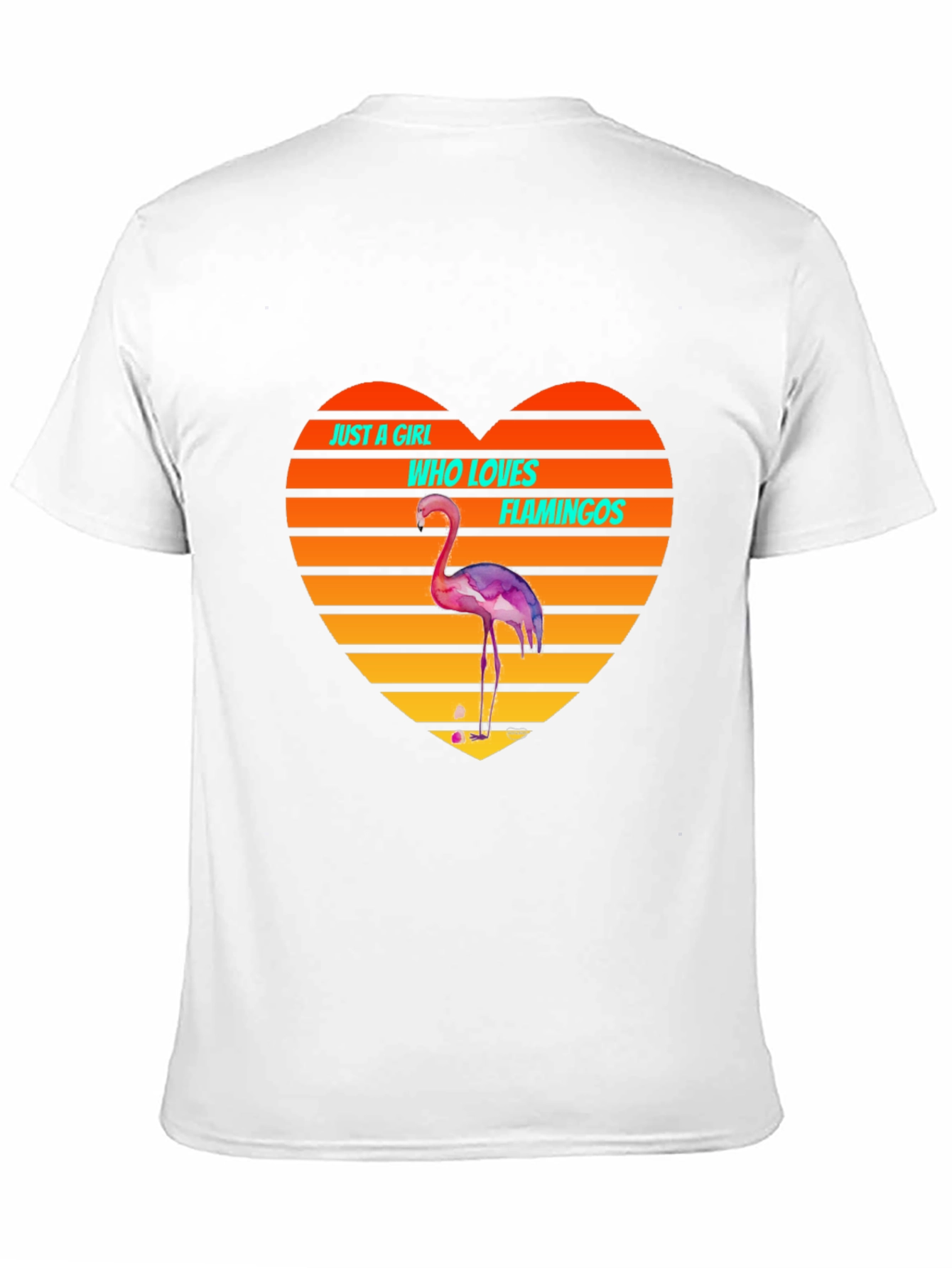 Black Flamingo Lover Heart T-Shirt - Just a Girl Who Loves Flamingos Tee view 11