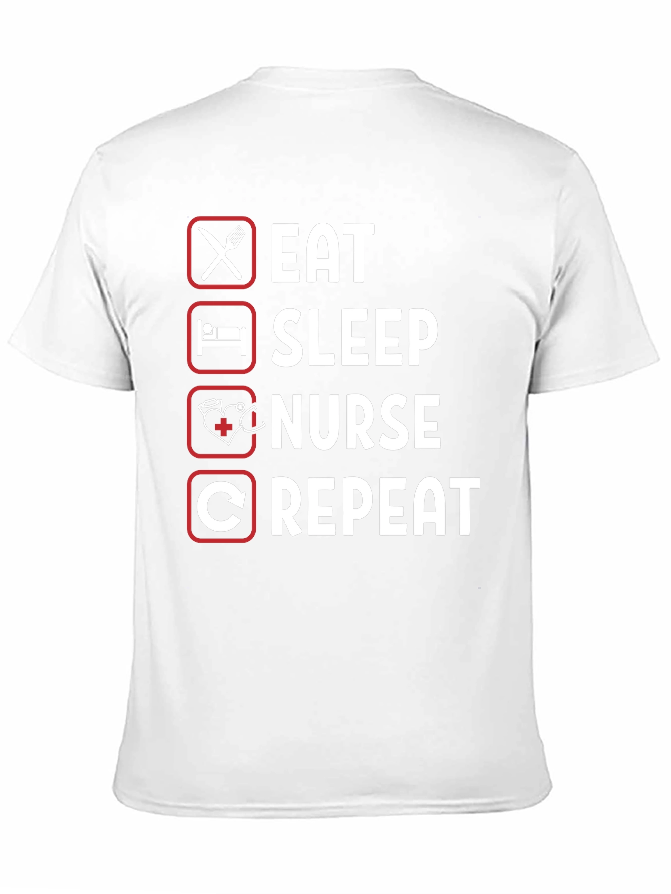Black Eat Sleep Nurse Repeat Graphic Tee view 11