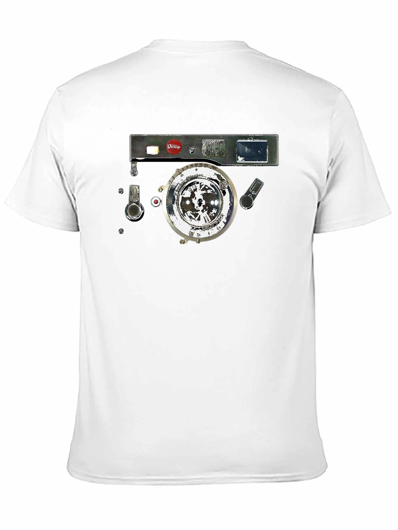 Black Vintage Camera Graphic Black T-Shirt view 11